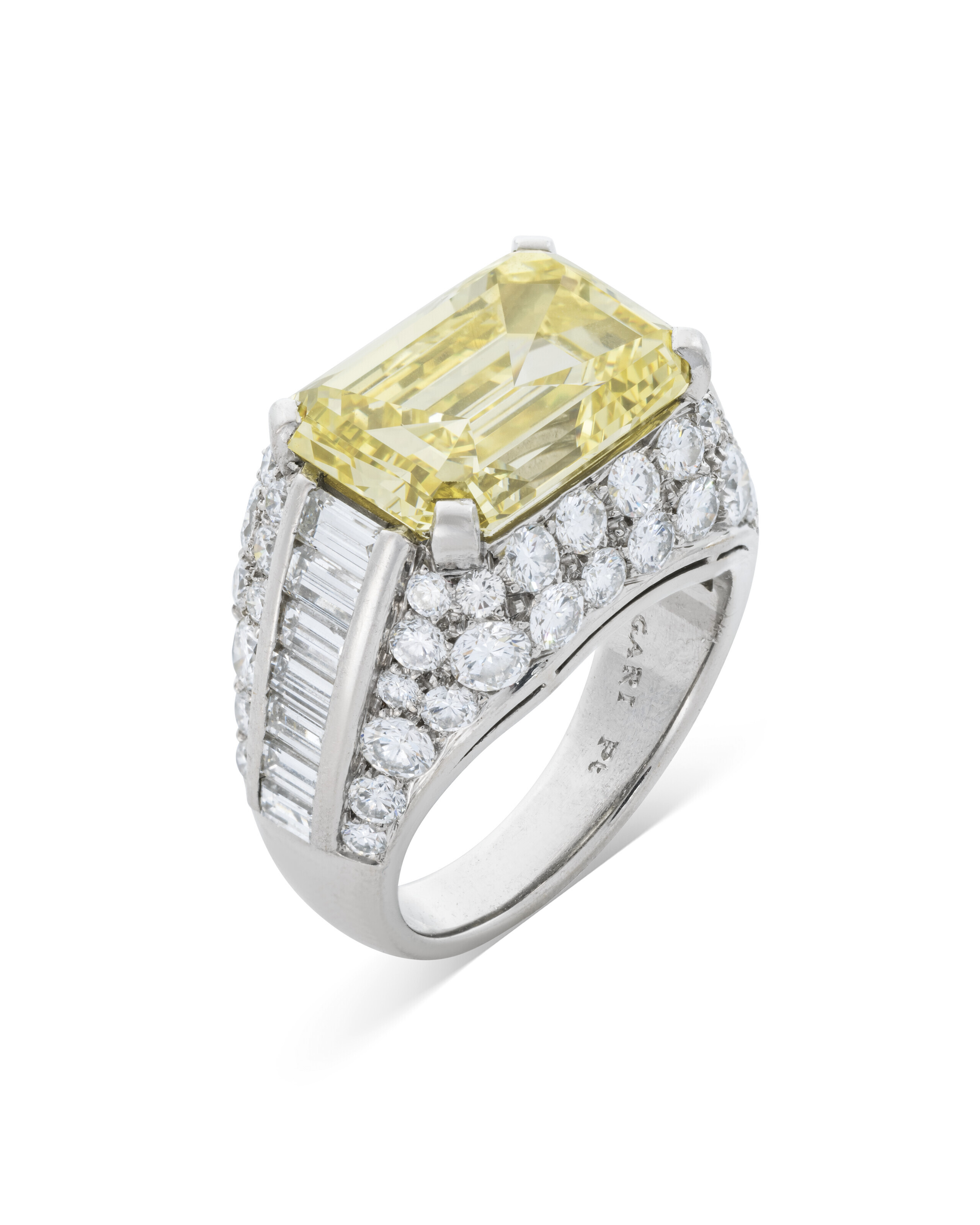 A Bulgari coloured diamond and diamond &lsquo;Trombino&rsquo; ring. Sold for CHF 176,400 on 8 November 2022 at Christie&rsquo;s in Geneva