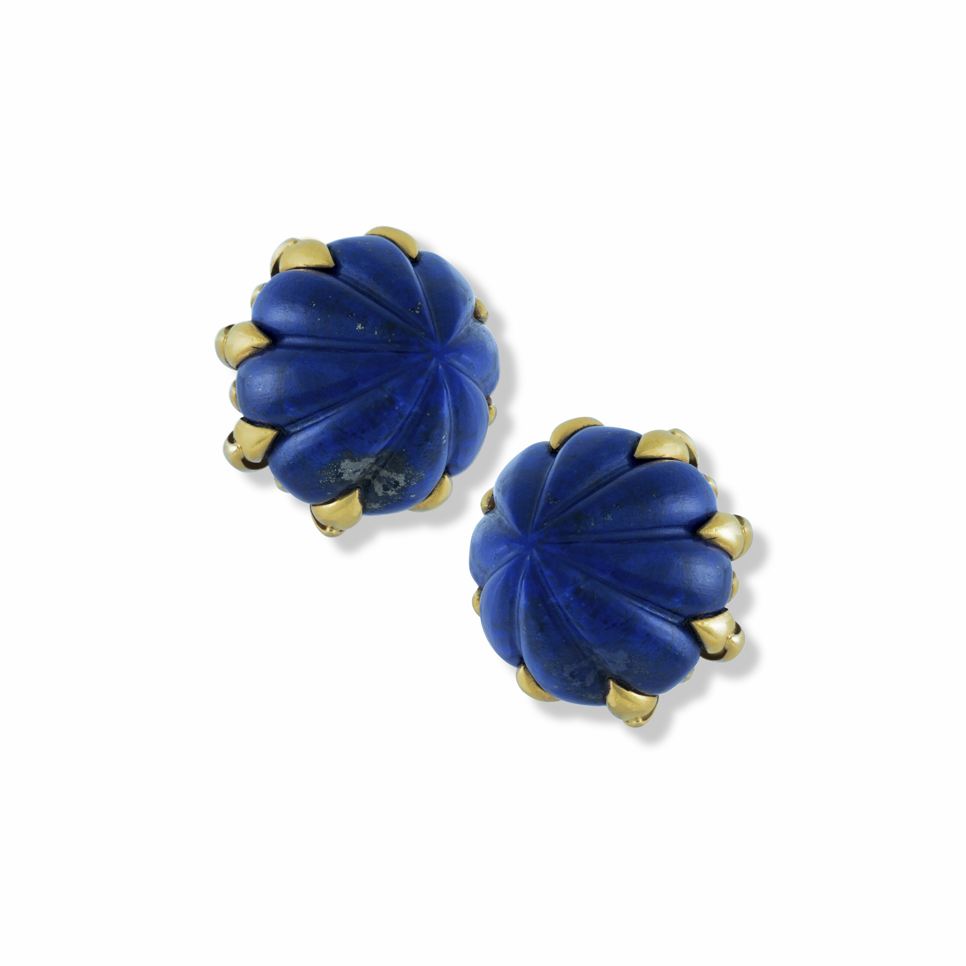 Gold and Lapis Lazuli Ear Pendants main image 1