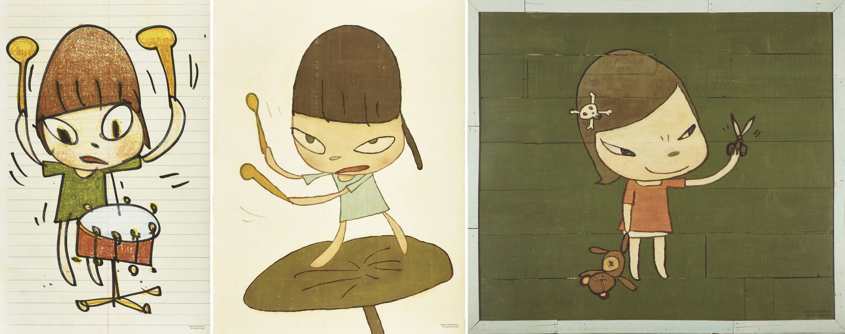 奈良美智　ポスター　Marching on butter Leaf YOSHITOMO NARA (B. 1959), Marching on a Butterbur Leaf; Banging