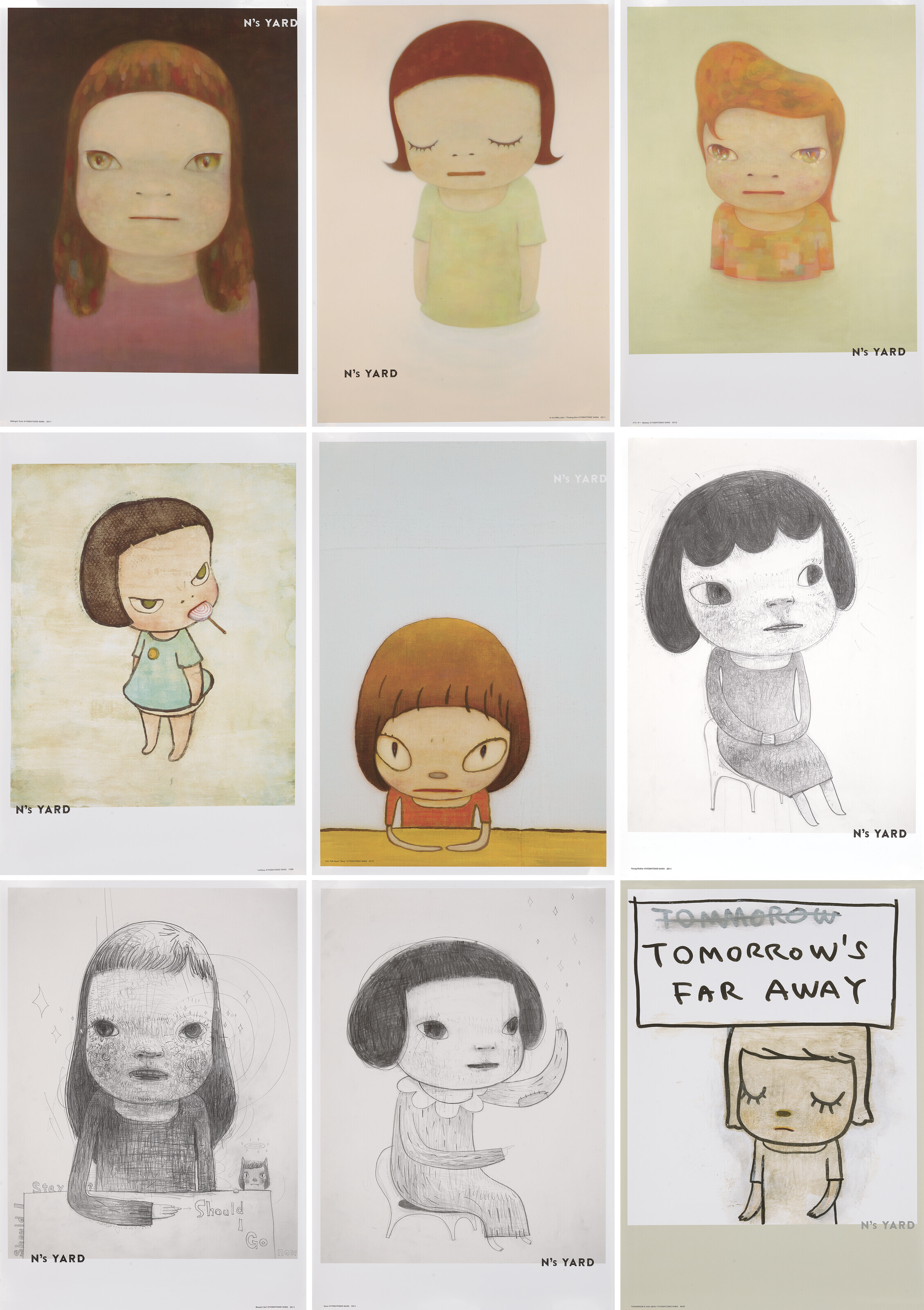 YOSHITOMO NARA (B. 1959), Nine Works: N's YARD Posters (i