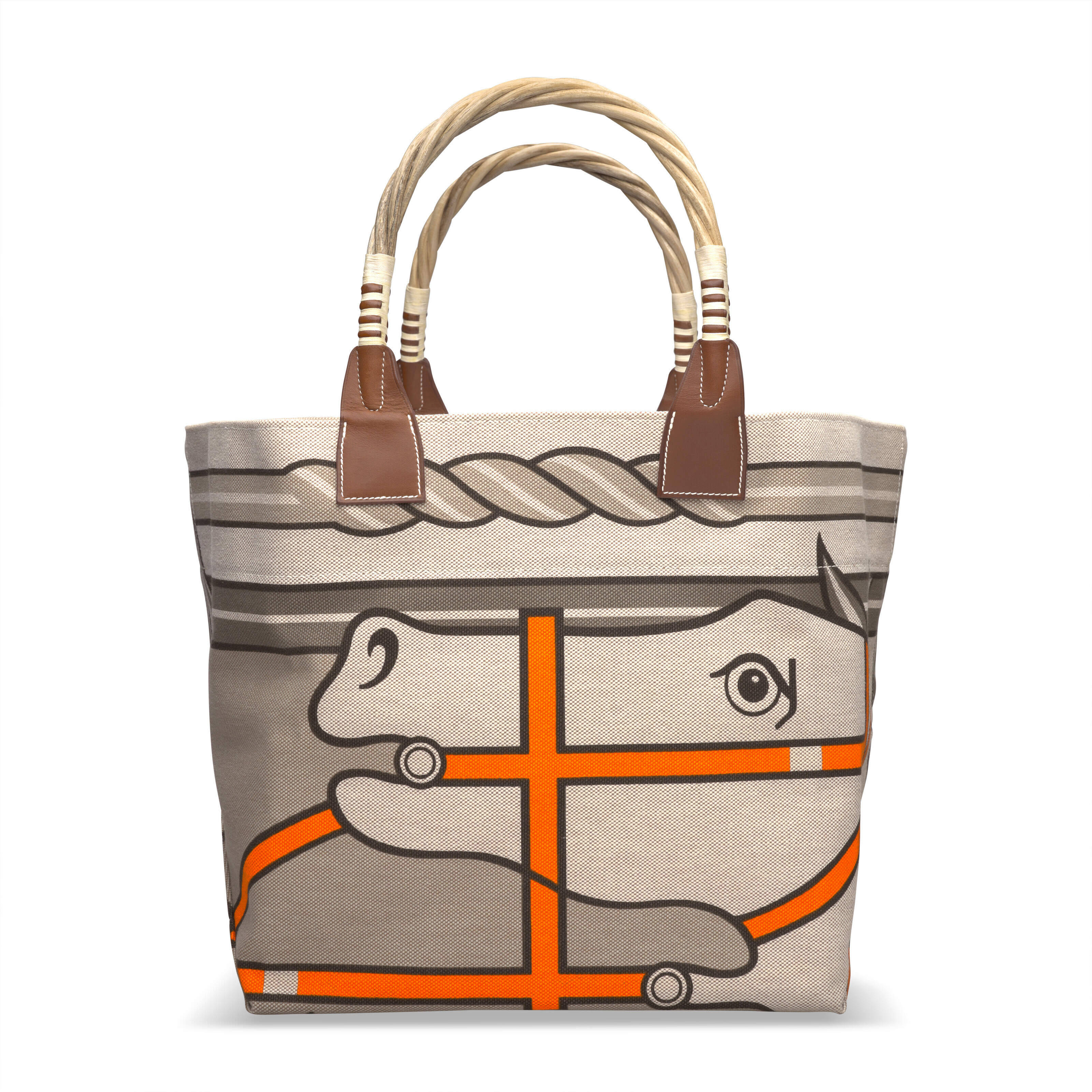 A QUADRIGE PRINT CANVAS EQUESTRIAN TOTE BAG, HERMÈS, 2011 Christie’s