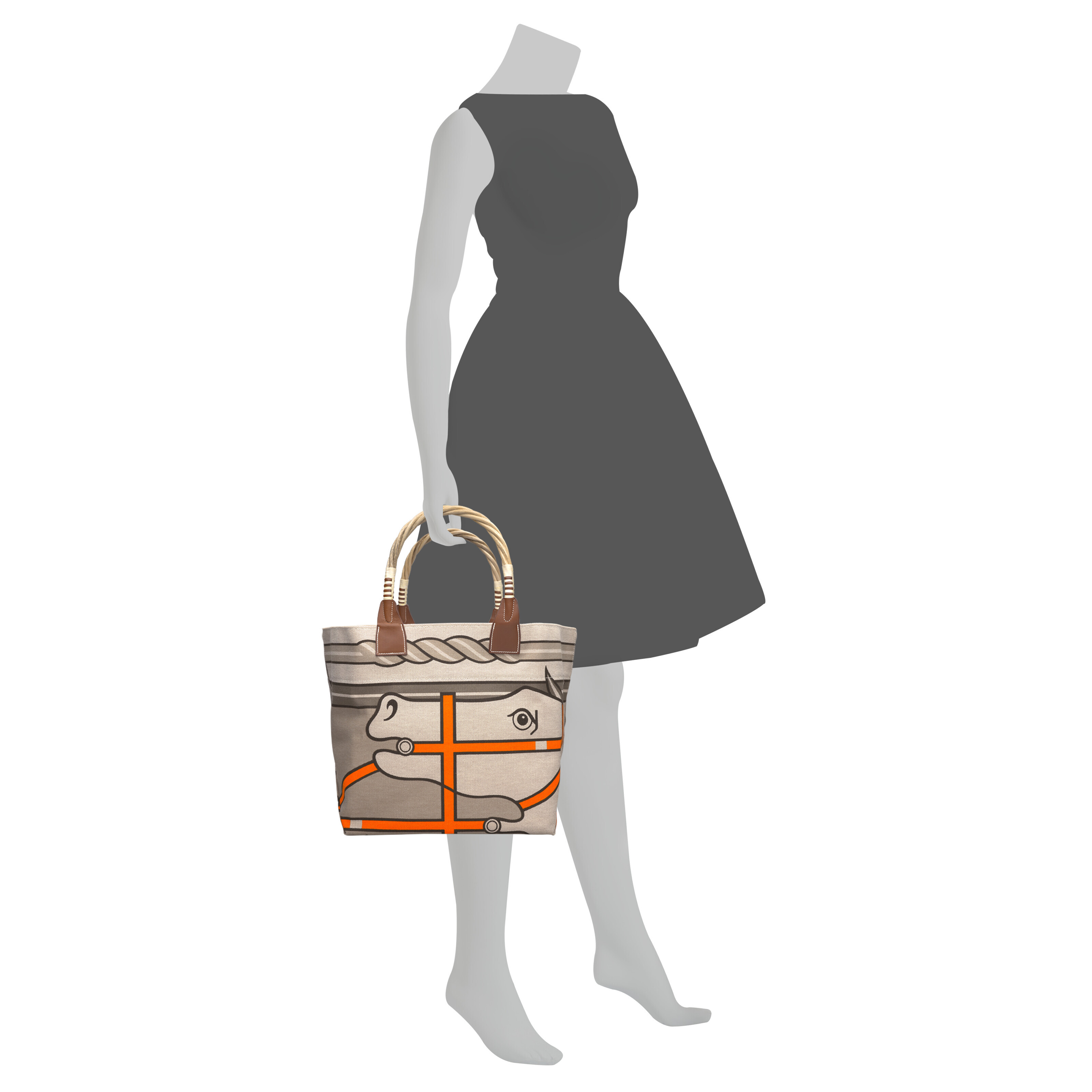 A QUADRIGE PRINT CANVAS EQUESTRIAN TOTE BAG, HERMÈS, 2011