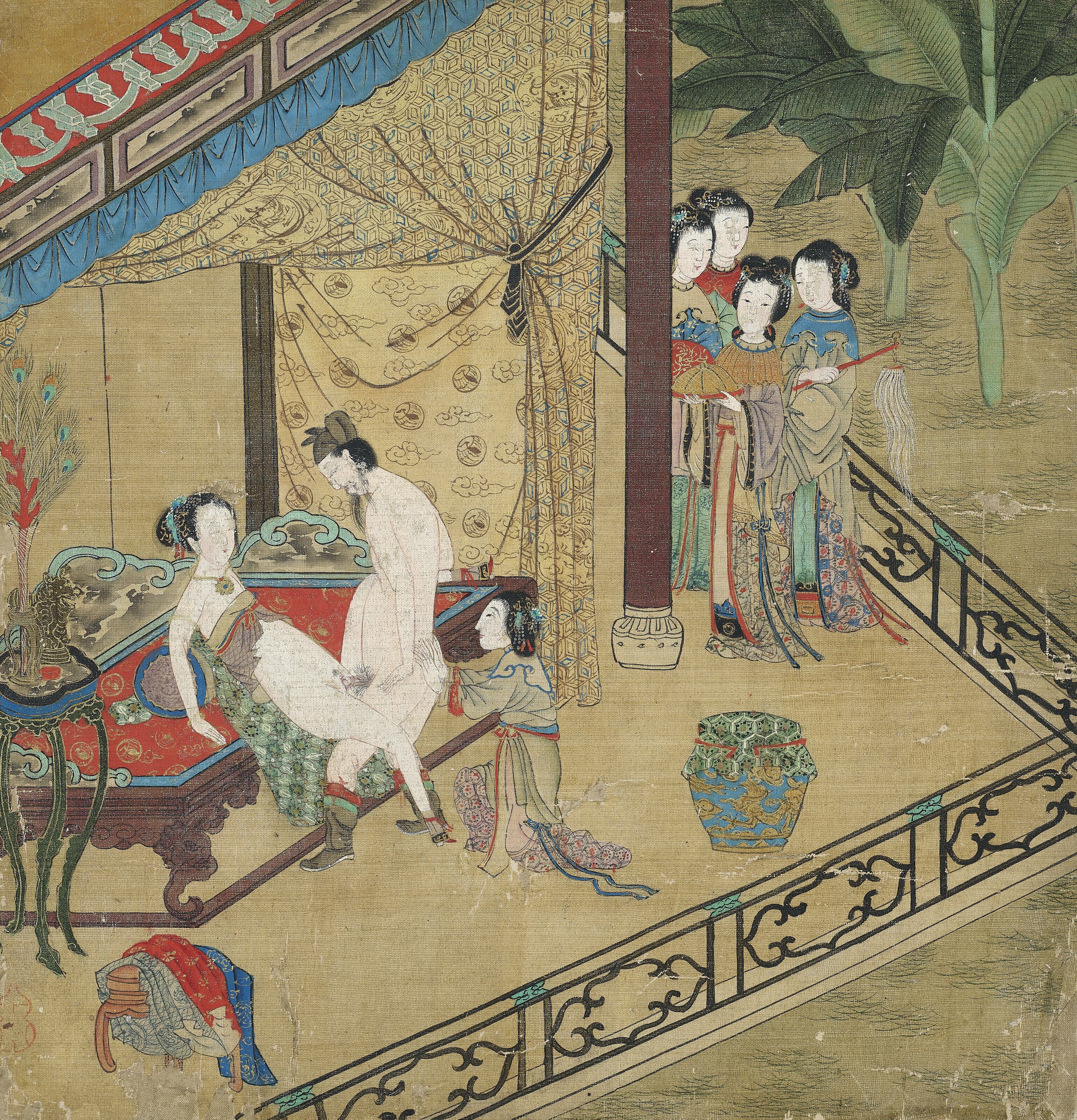 清十九世紀春宮圖設色絹本十二開, QING DYNASTY, 19TH CENTURY | Christie's