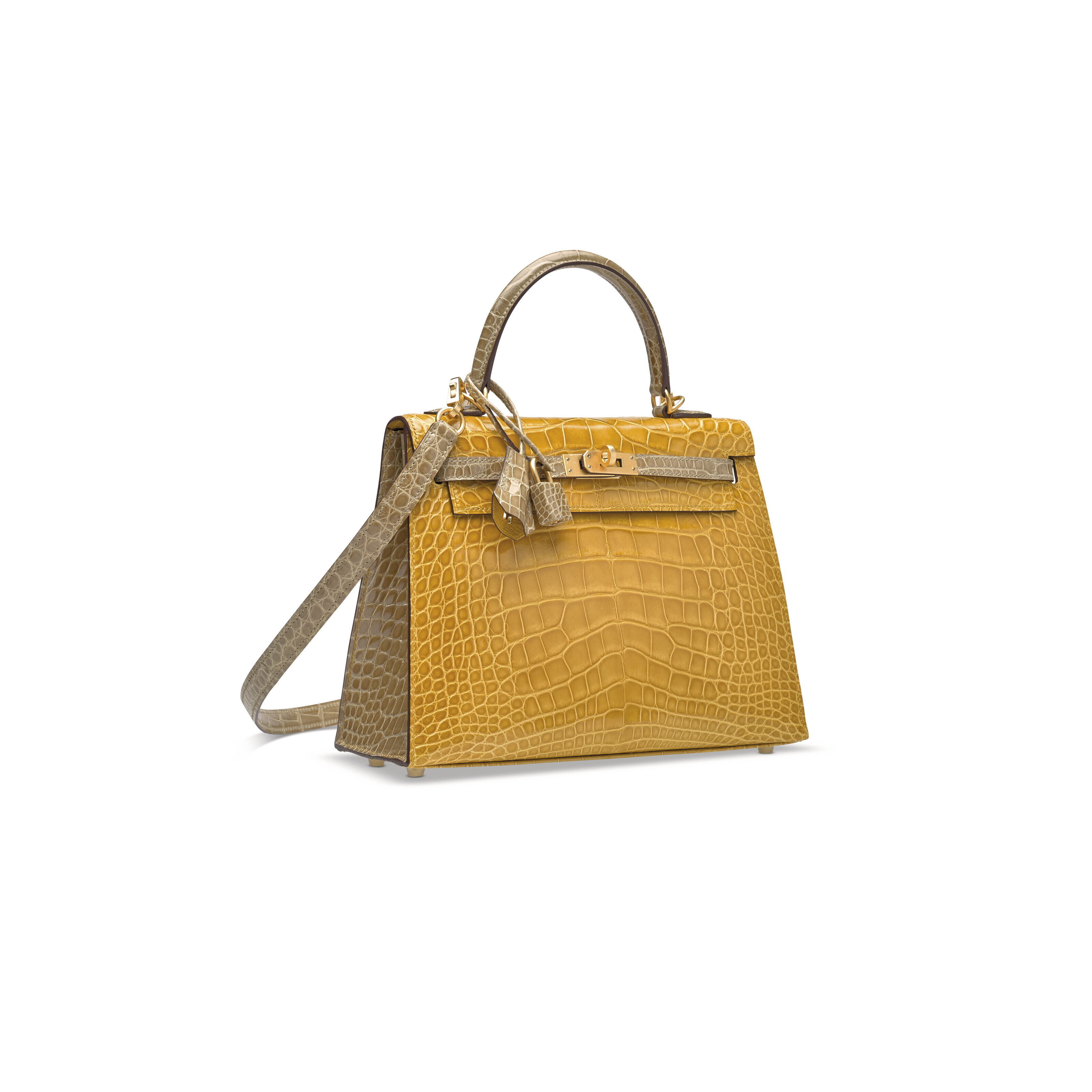 Hermès Kelly 20 Jaune Ambre Alligator Mississippi Lisse Gold Hardware GHW