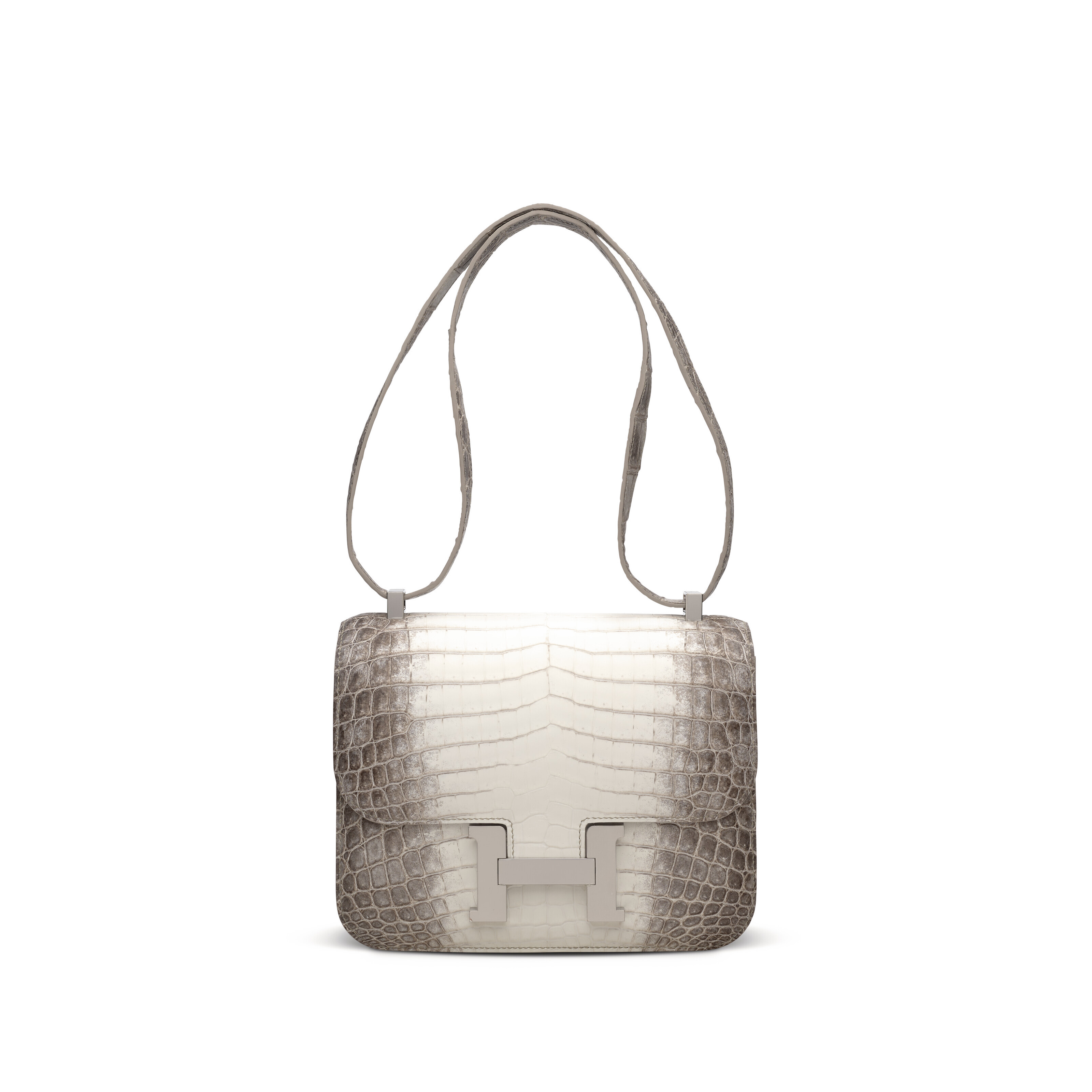 Replica Hermes White Constance MM 24cm Crocodile Bag