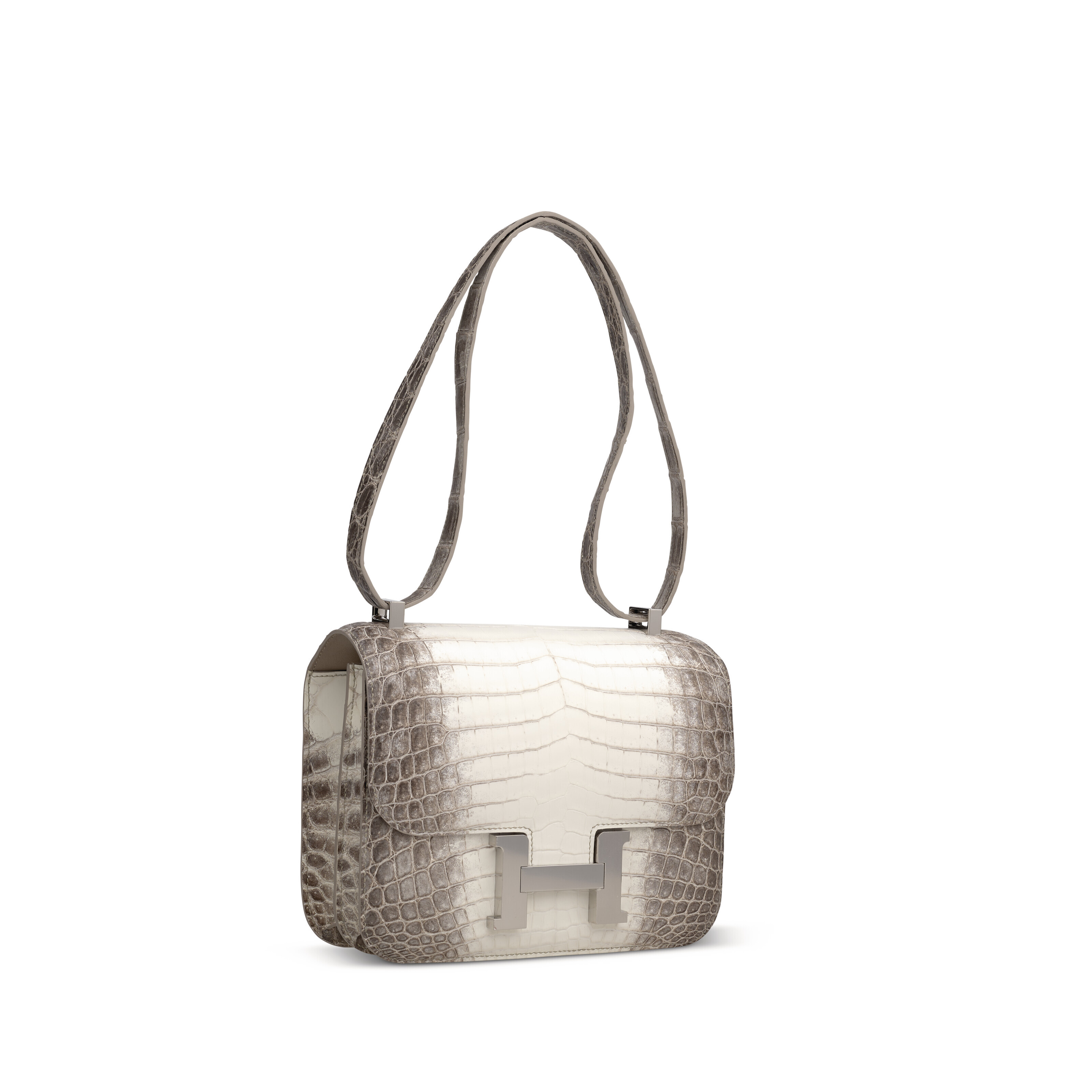 Replica Hermes White Constance MM 24cm Crocodile Bag