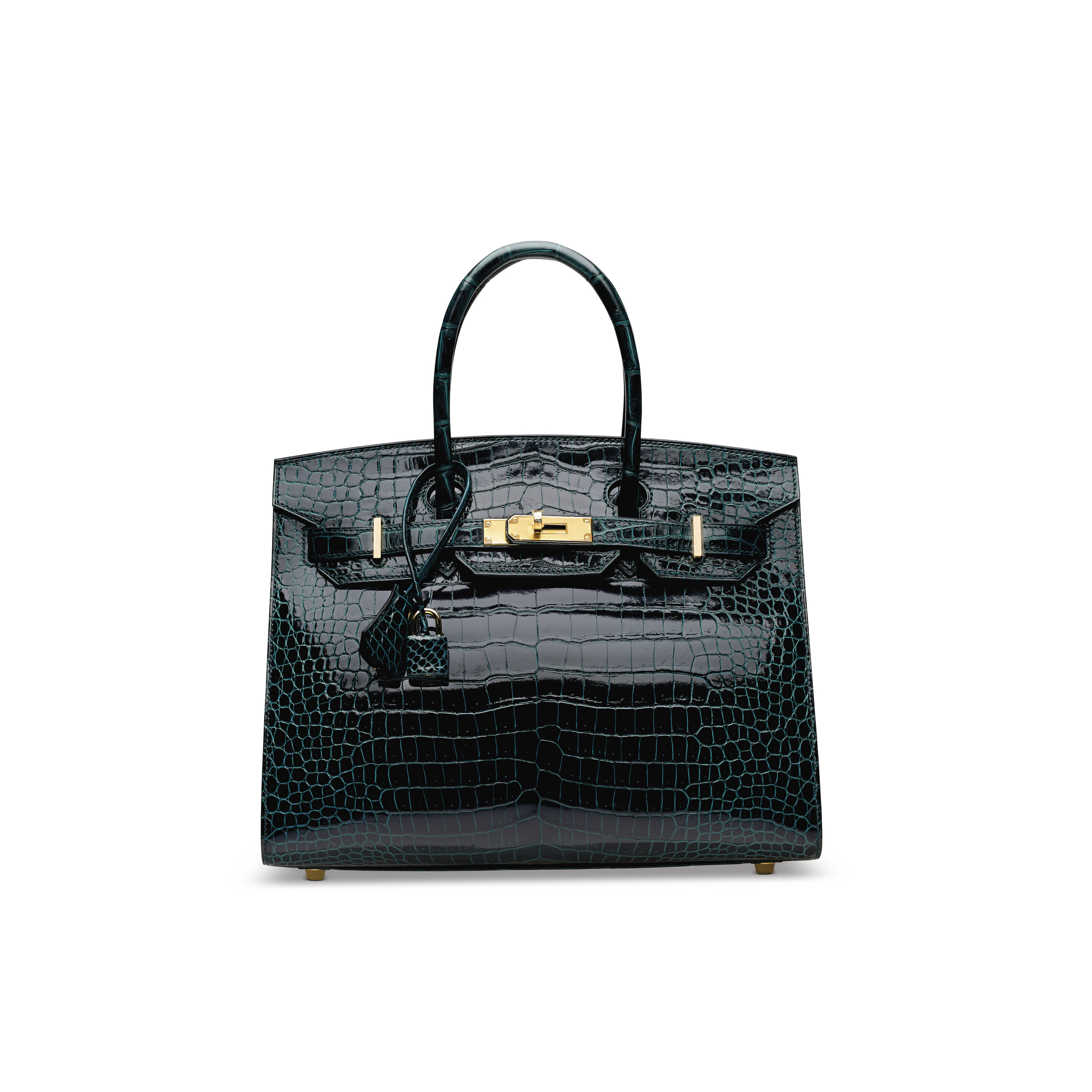 Hermes Touch Birkin 30 Bag Matte Bleu Marine Alligator And Bleu Saphir  Novillo Rose Gold HW