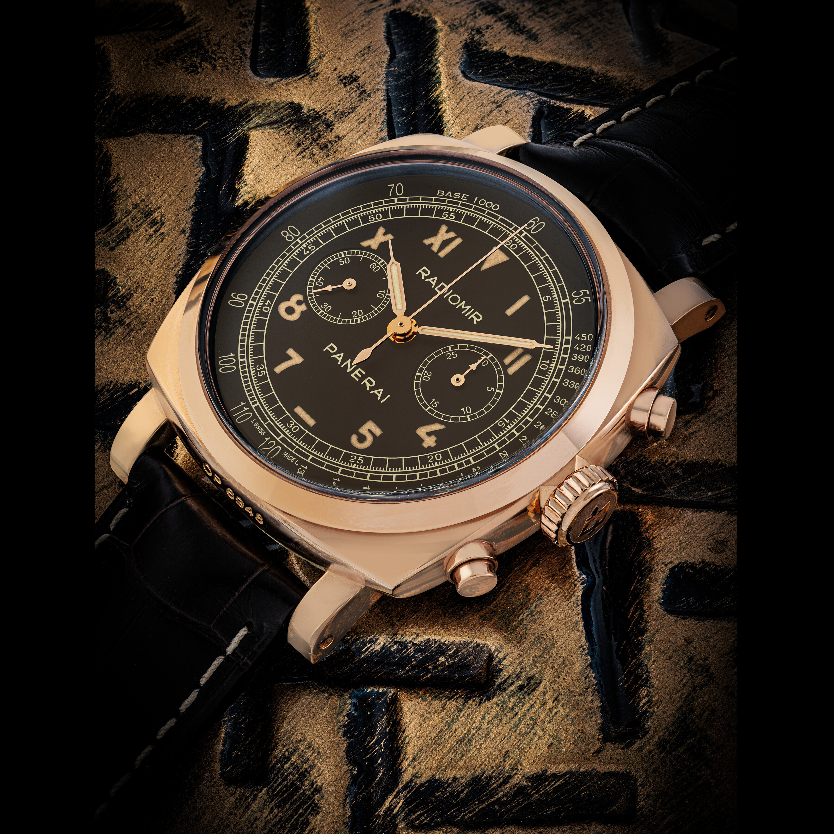 PANERAI REF. PAM00519 LIMITED EDITION OF 100 PIECES 18K PINK GOLD RADIOMIR 1940 CHRONOGRAPH ORO ROSSO WITH MINERVA BASED MOVEMENT NO. 8 100