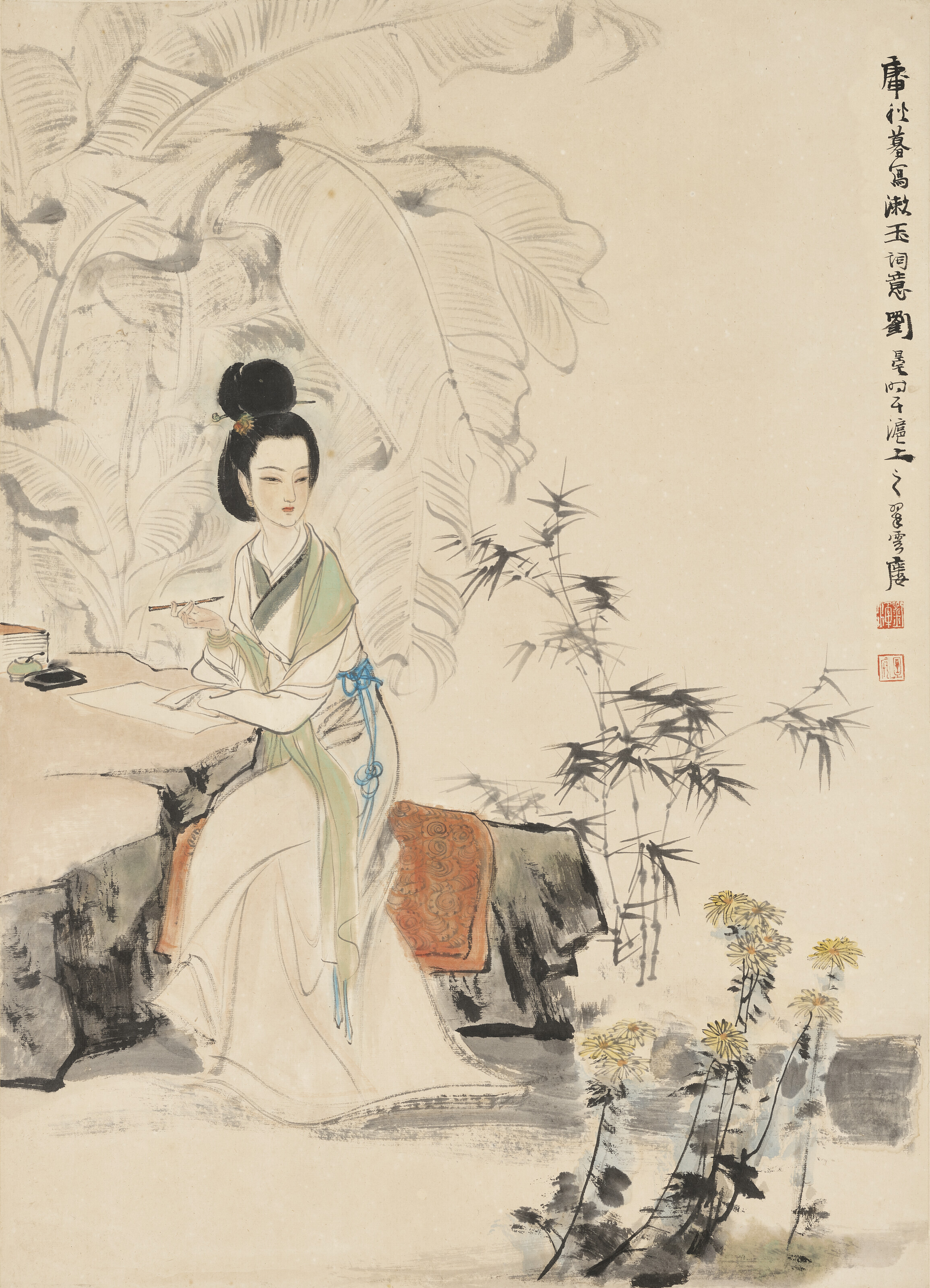 LIU DANZHAI (1931-2011), Lady Writing a Letter | Christie's