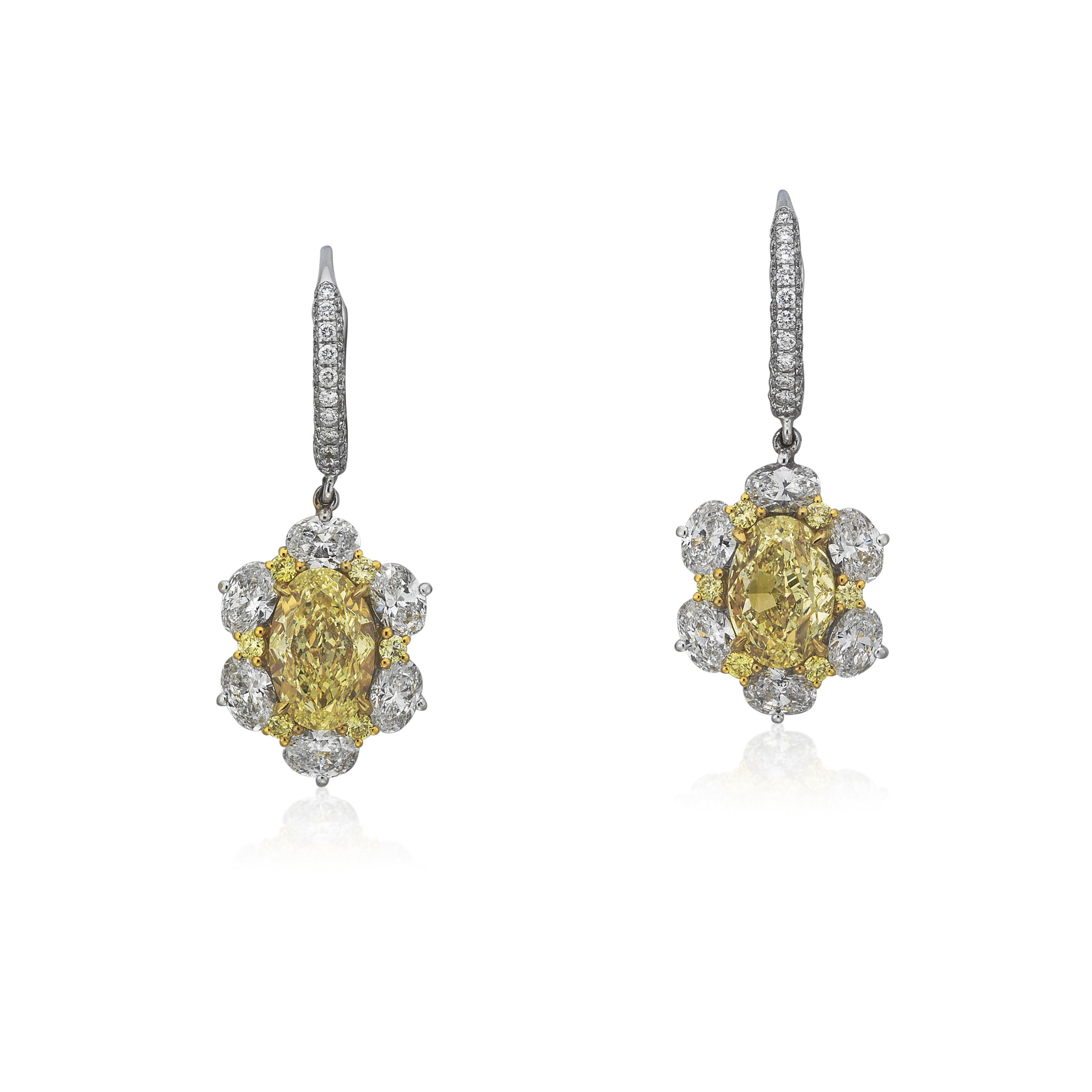 Catalog image of COLOURED DIAMOND AND DIAMOND EARRINGS