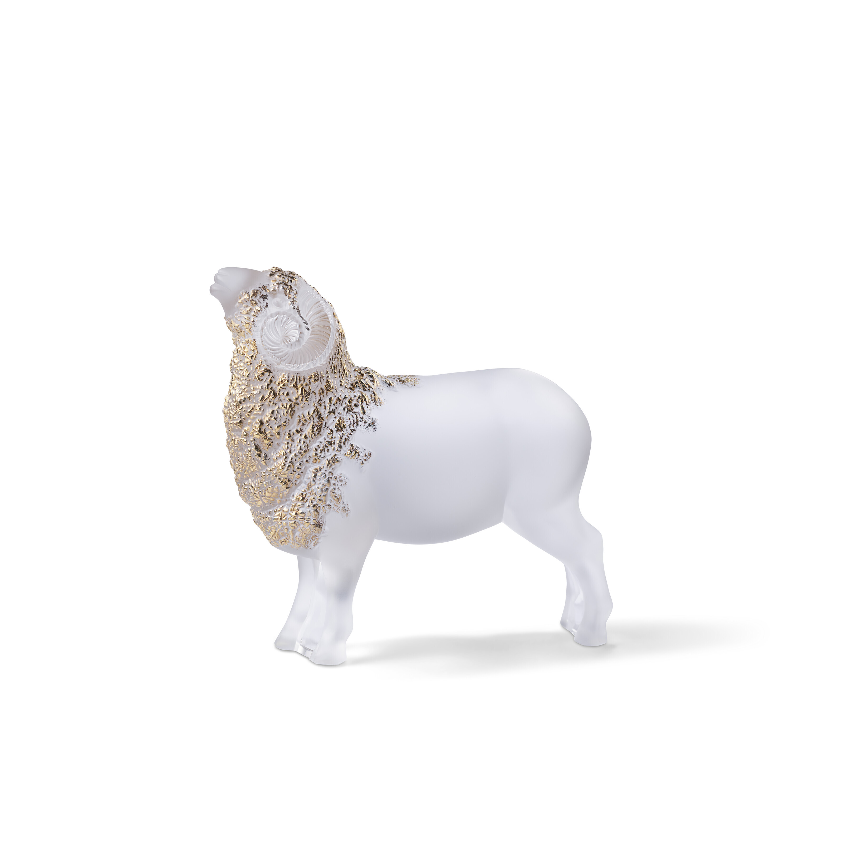 RAM CRYSTAL FROSTED FRANCE OF LALIQUE フィギュリン オブジェ 置物 山羊 クリスタル LALIQUE ラリック (ARIES) MINT FIGURINE HEAD 置物