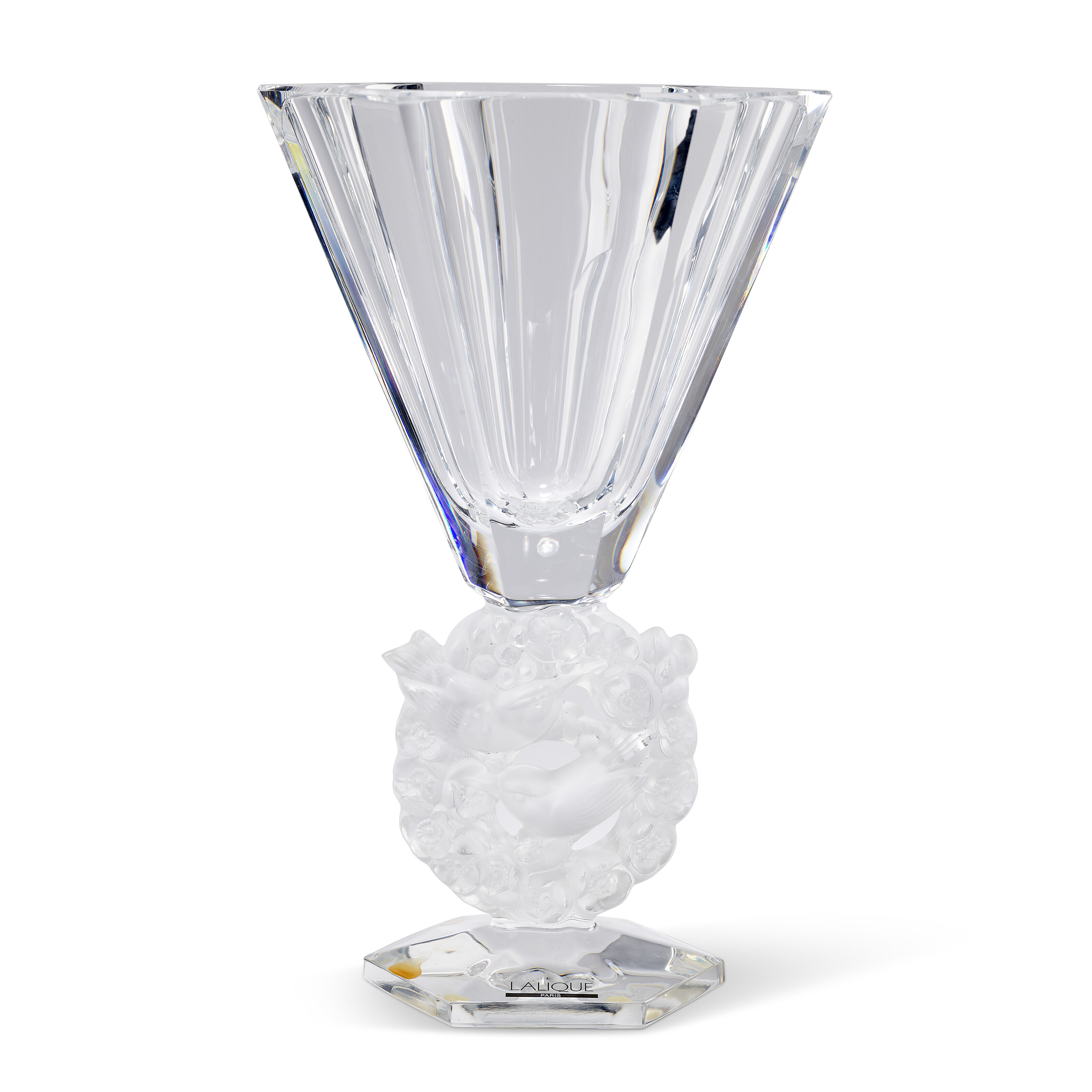 A LALIQUE 'MESANGES' CRYSTAL VASE, Christie’s
