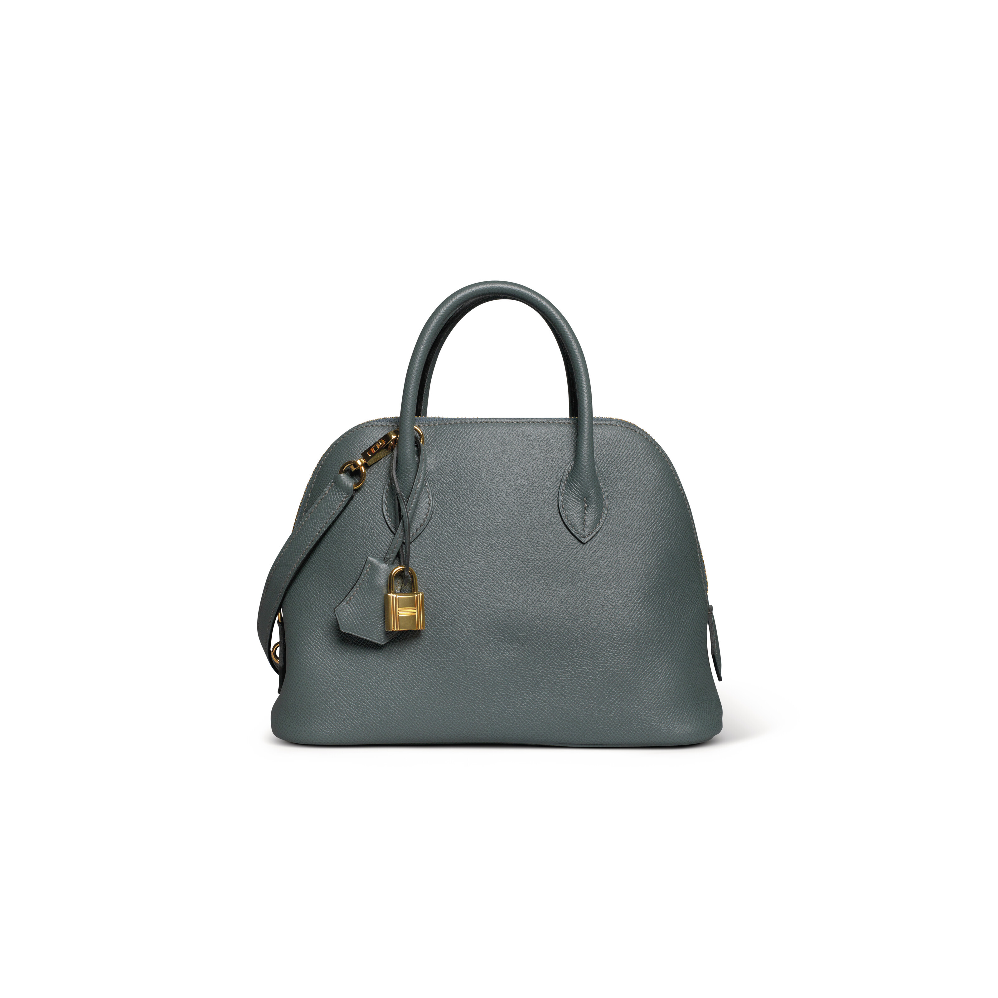 A BLEU ORAGE EPSOM LEATHER BOLIDE 1923 25 WITH GOLD HARDWARE HERMES 2021 Christie s