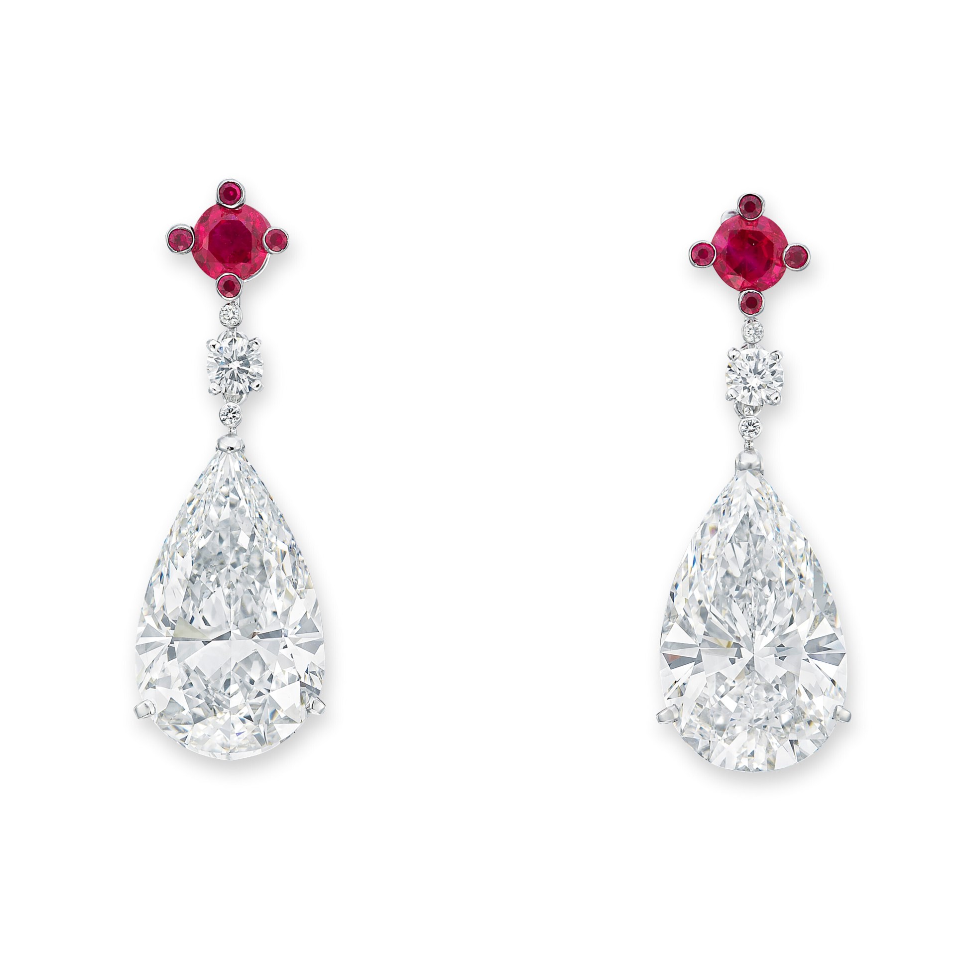IMPRESSIVE DIAMOND AND RUBY EARRINGS, BY MOUSSAIEFF Christie's
