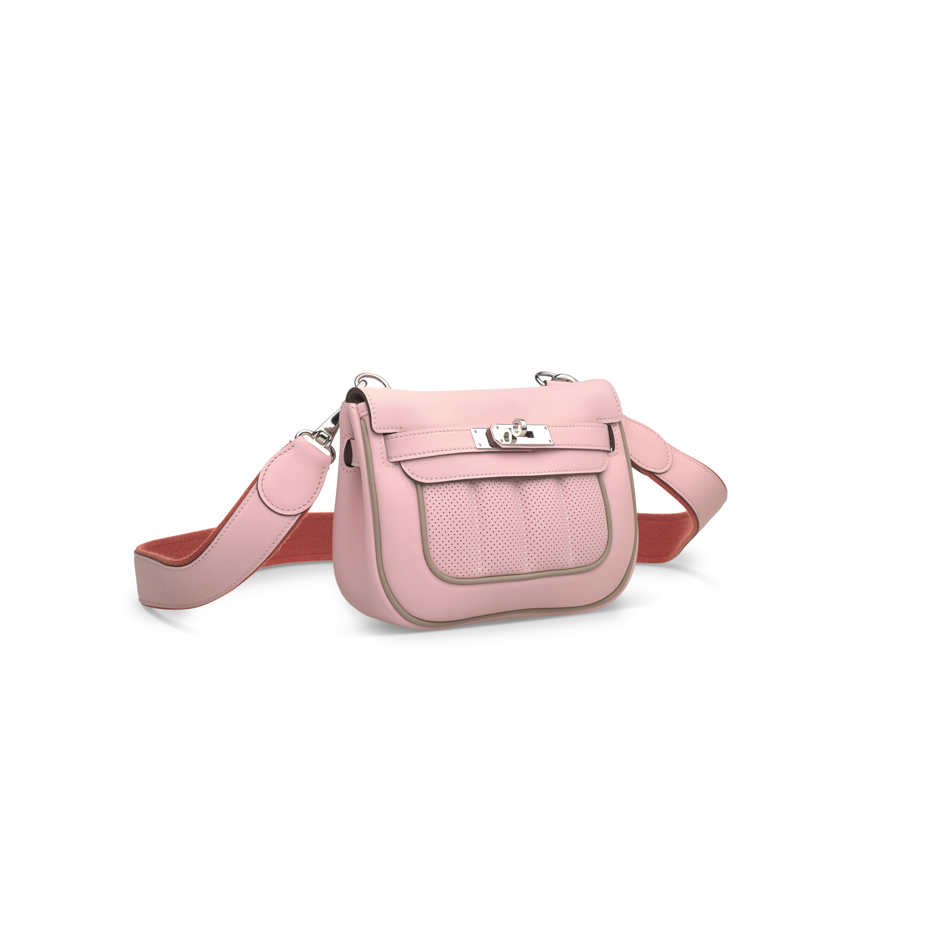 A ROSE SAKURA & ARGILE SWIFT LEATHER MINI BERLINE 21 WITH