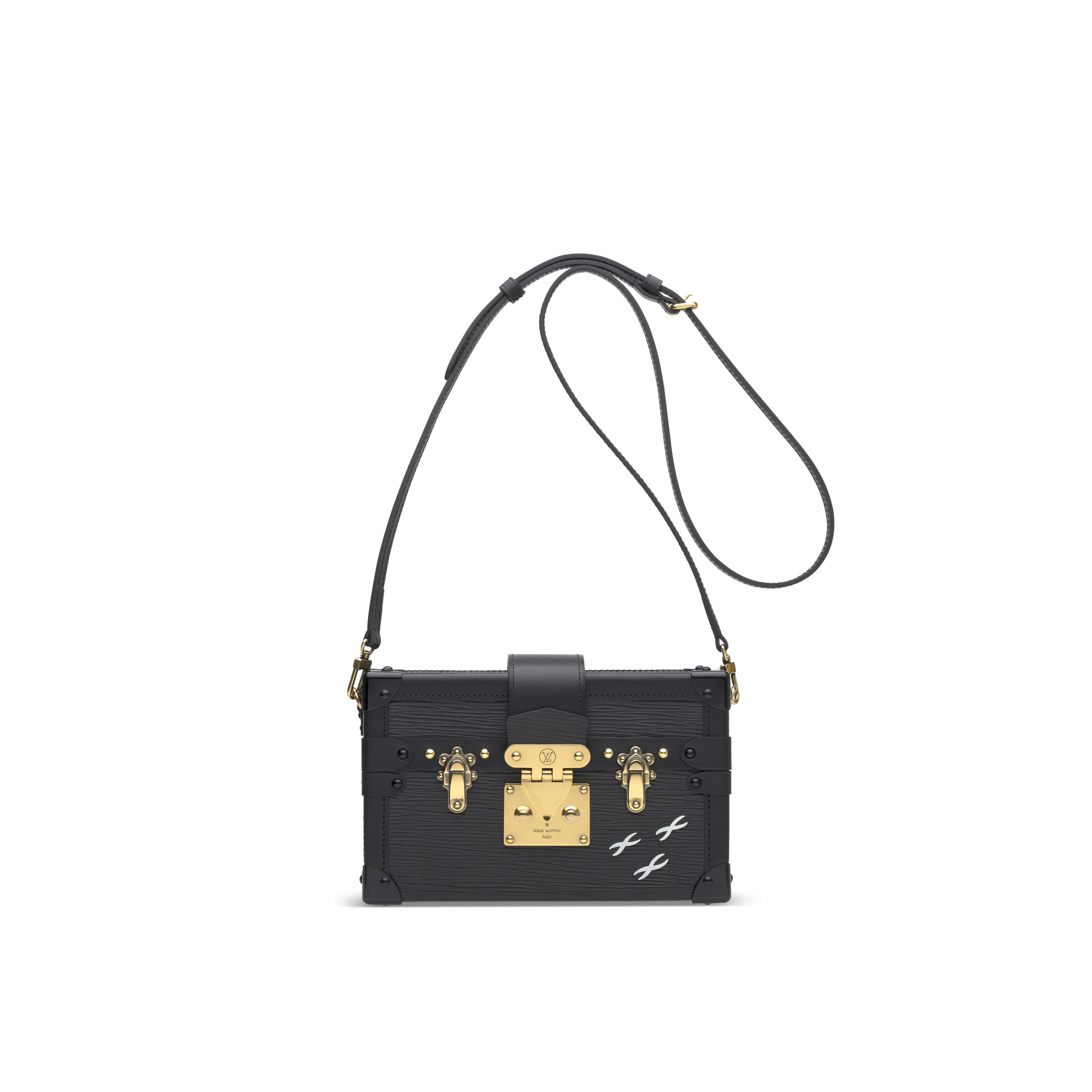A BLACK EPI LEATHER PETITE MALLE WITH GOLD HARDWARE, LOUIS VUITTON