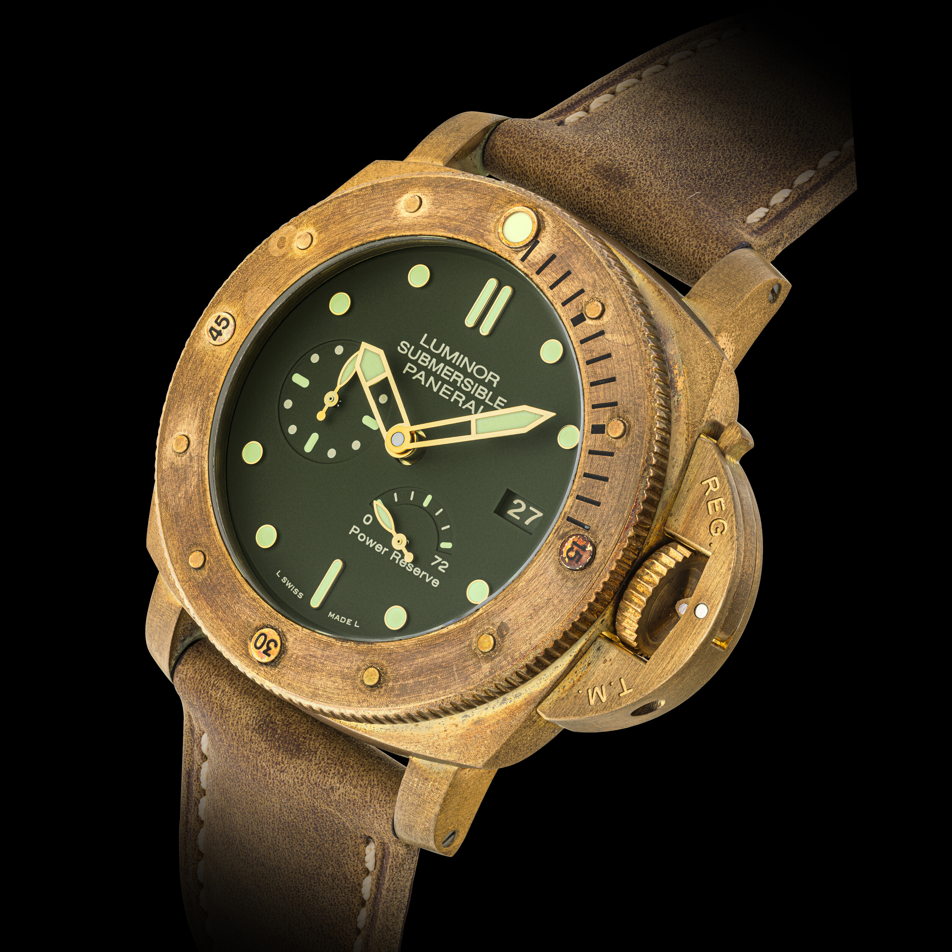 PANERAI REF. PAM00507 LIMITED EDITION OF 1000 PIECES BRONZE AND TITANIUM LUMINOR SUBMERSIBLE 1950 3 DAYS POWER RESERVE AUTOMATIC BRONZO Certificate and box Christie s