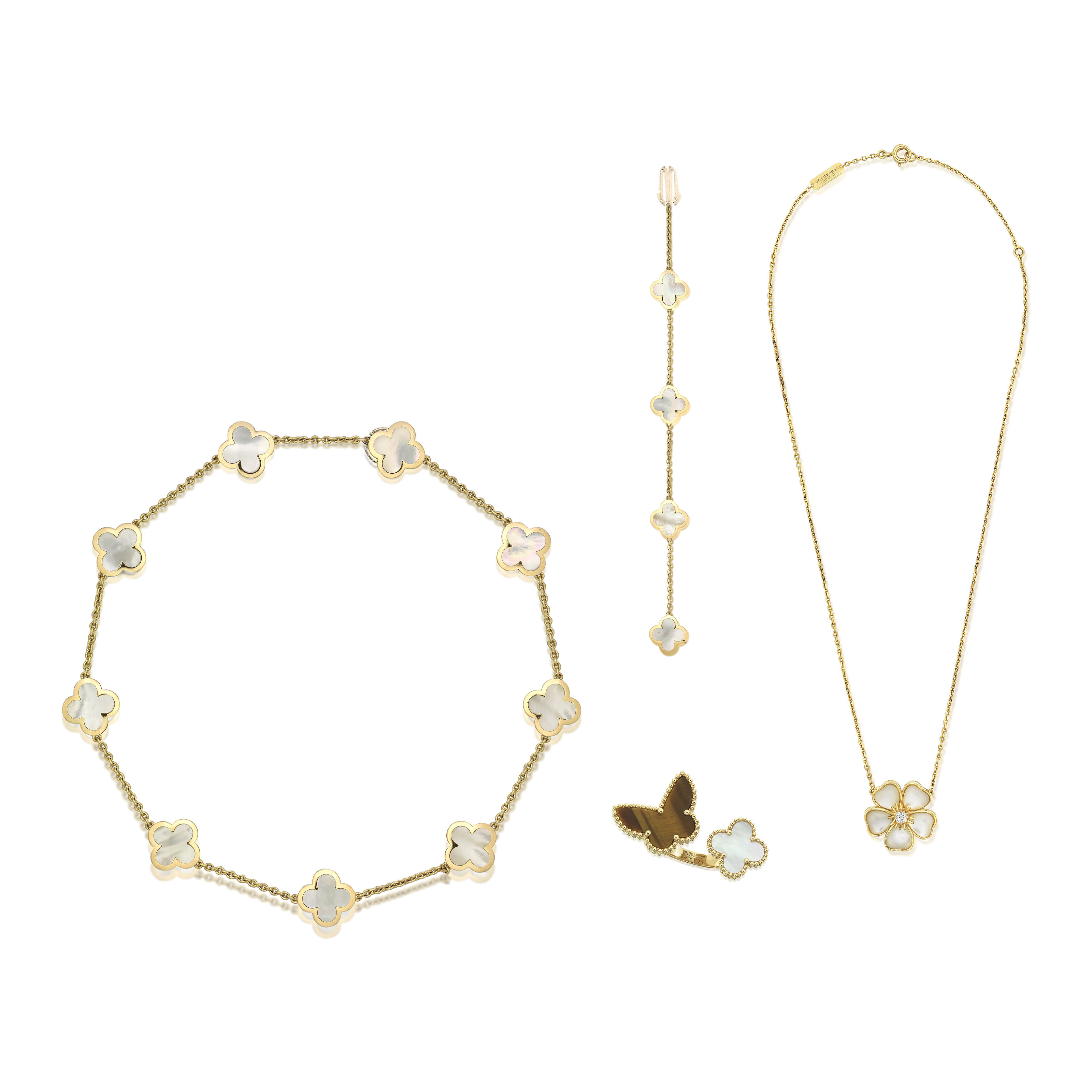 NO RESERVE VAN CLEEF & ARPELS GROUP OF 'ALHAMBRA' JEWELLERY AND A