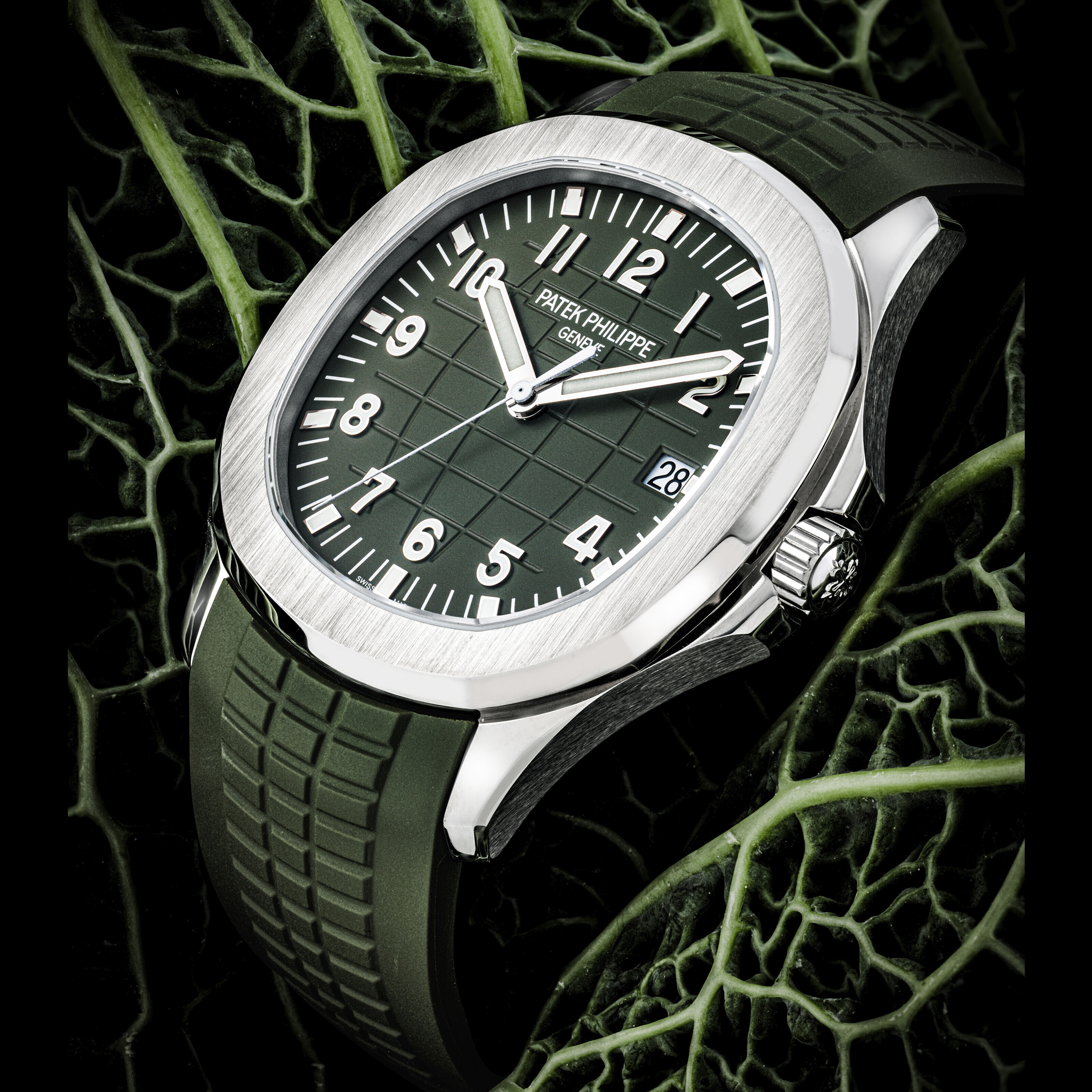 PATEK PHILIPPE KHAKI GREEN AQUANAUT REF. 5168G Certificate and