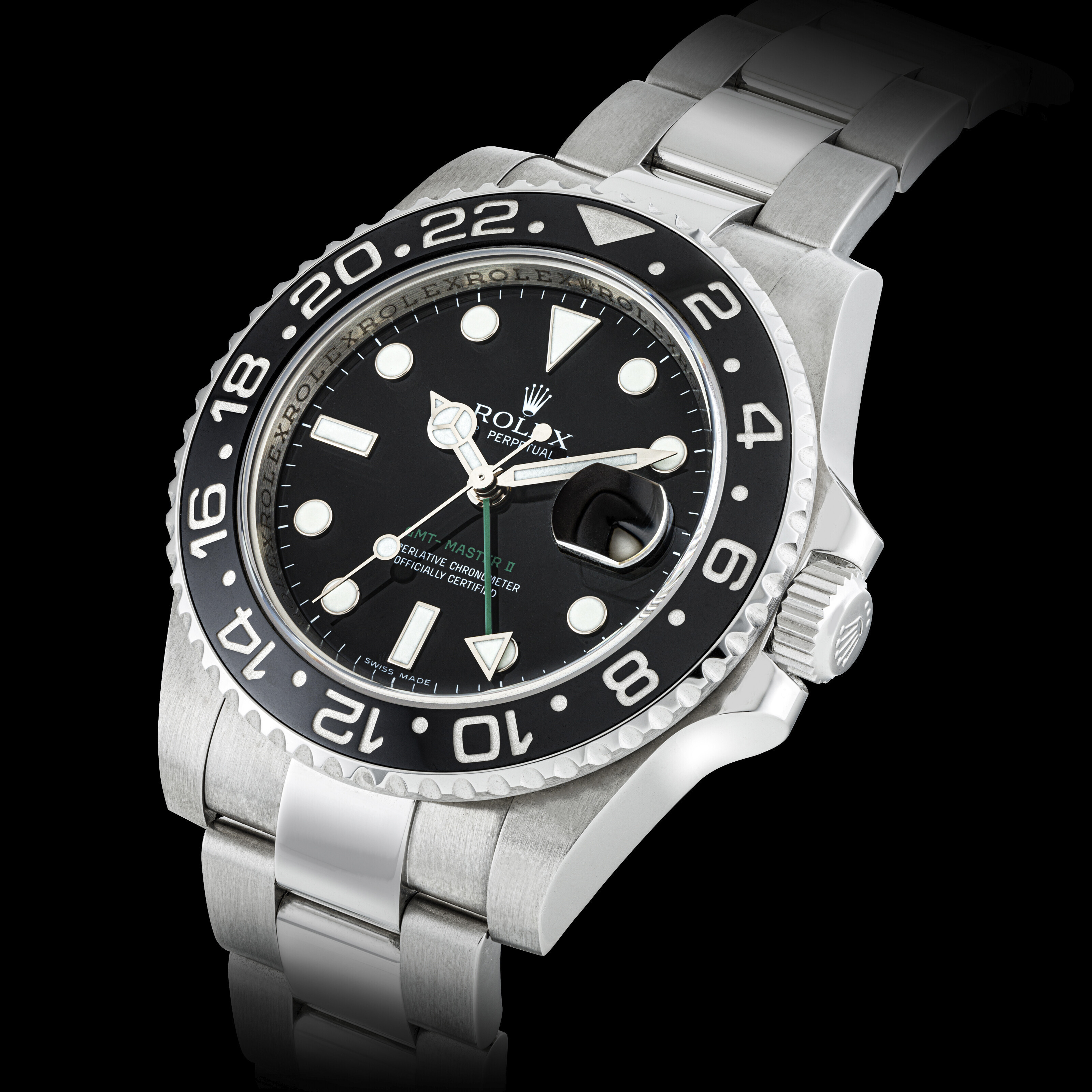 ROLEX, GMT MASTER II, REF. 116710LN, Certificate and box Christie’s