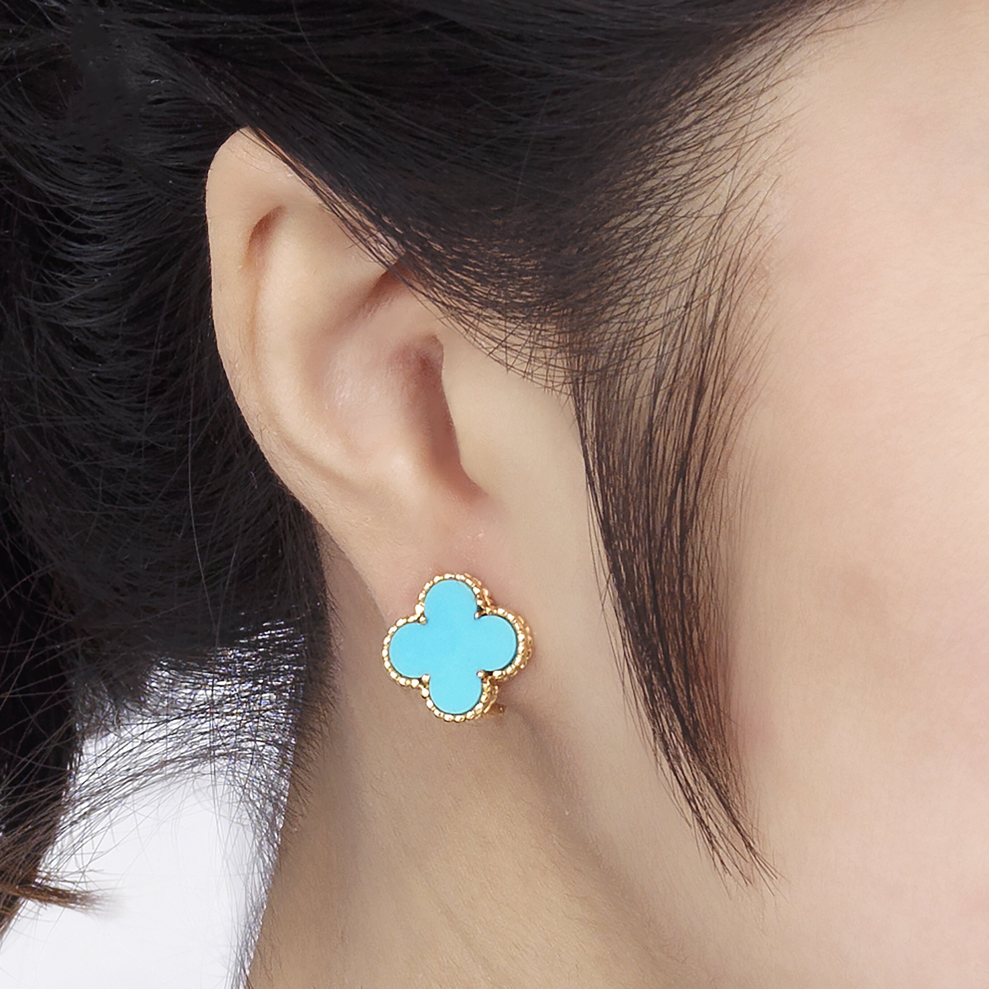 Van Cleef Arpels Turquoise Alhambra Earrings VAN CLEEF ARPELS