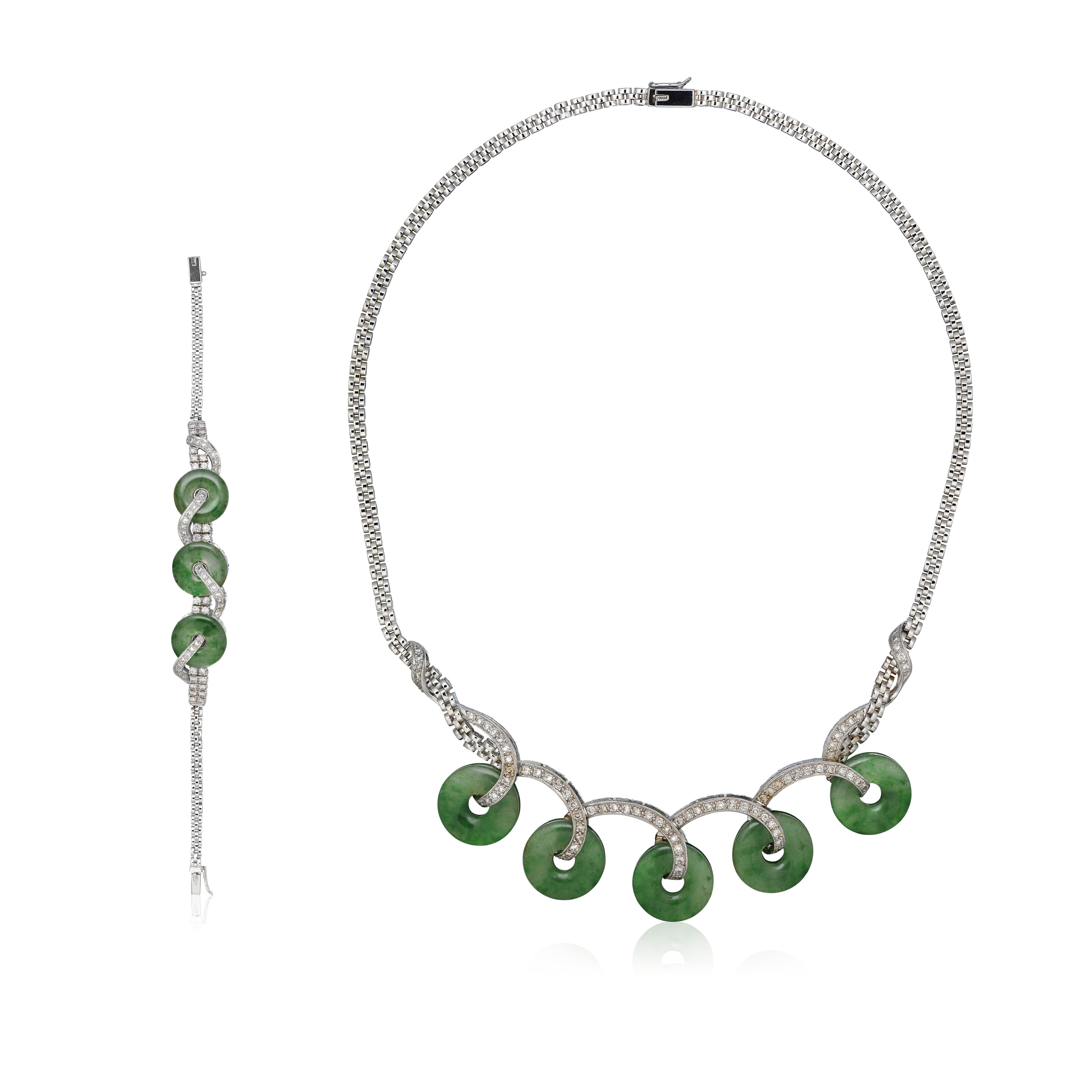 SET OF JADEITE AND DIAMOND JEWELLERY, Christie’s