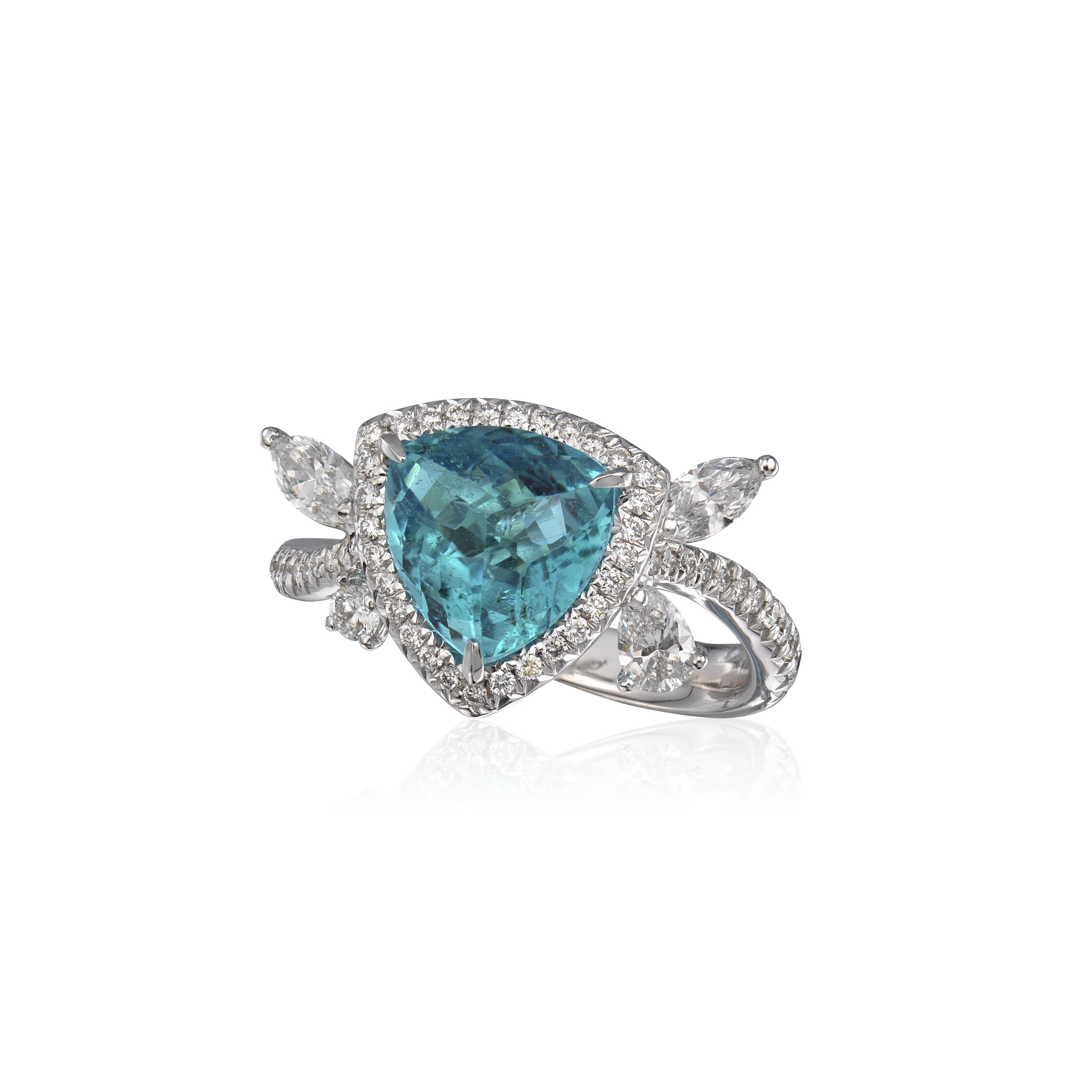 Catalog image of PARAIBA TOURMALINE AND DIAMOND RING