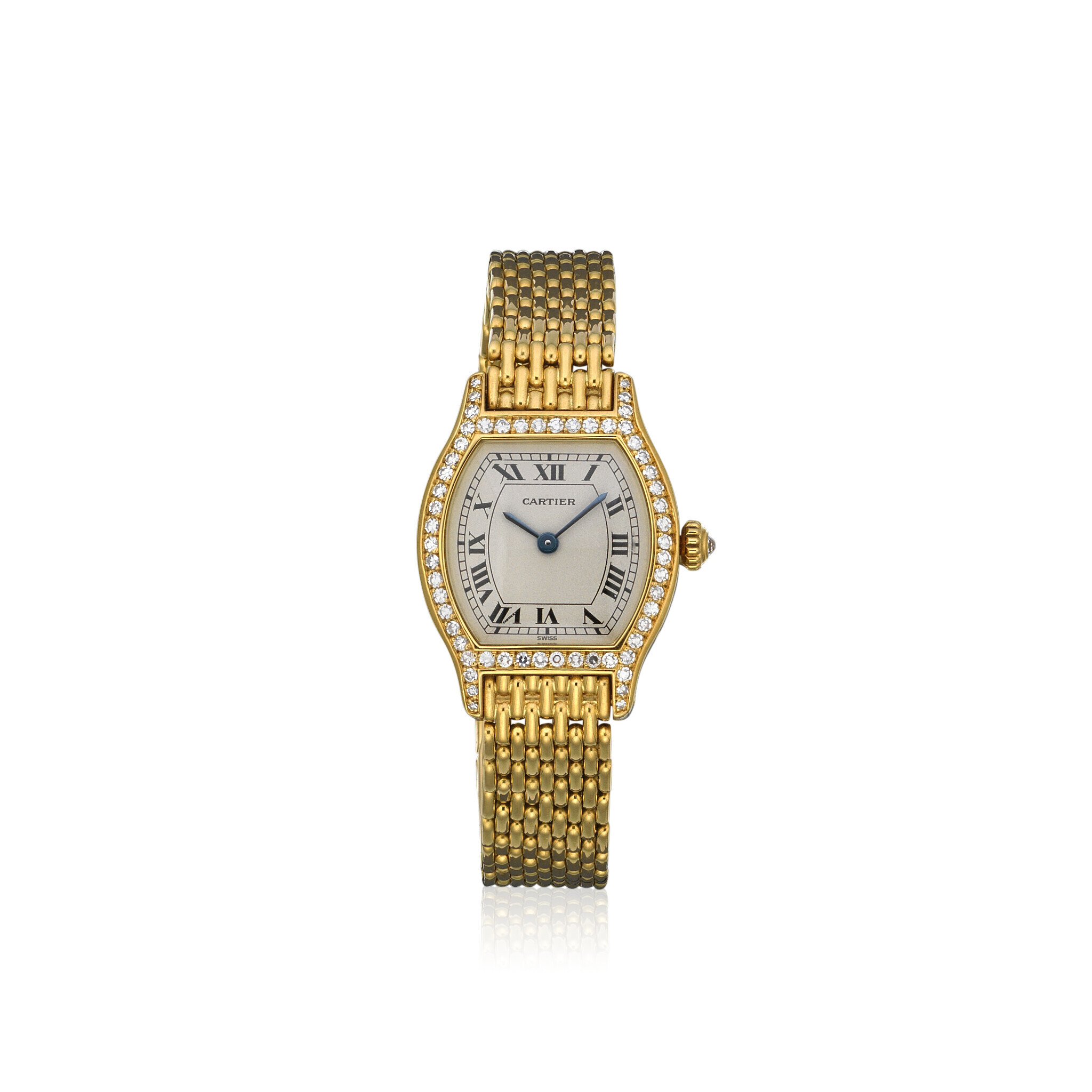 CARTIER 'TANK AMERICAINE' DIAMOND AND GOLD WRISTWATCH, | Christie's