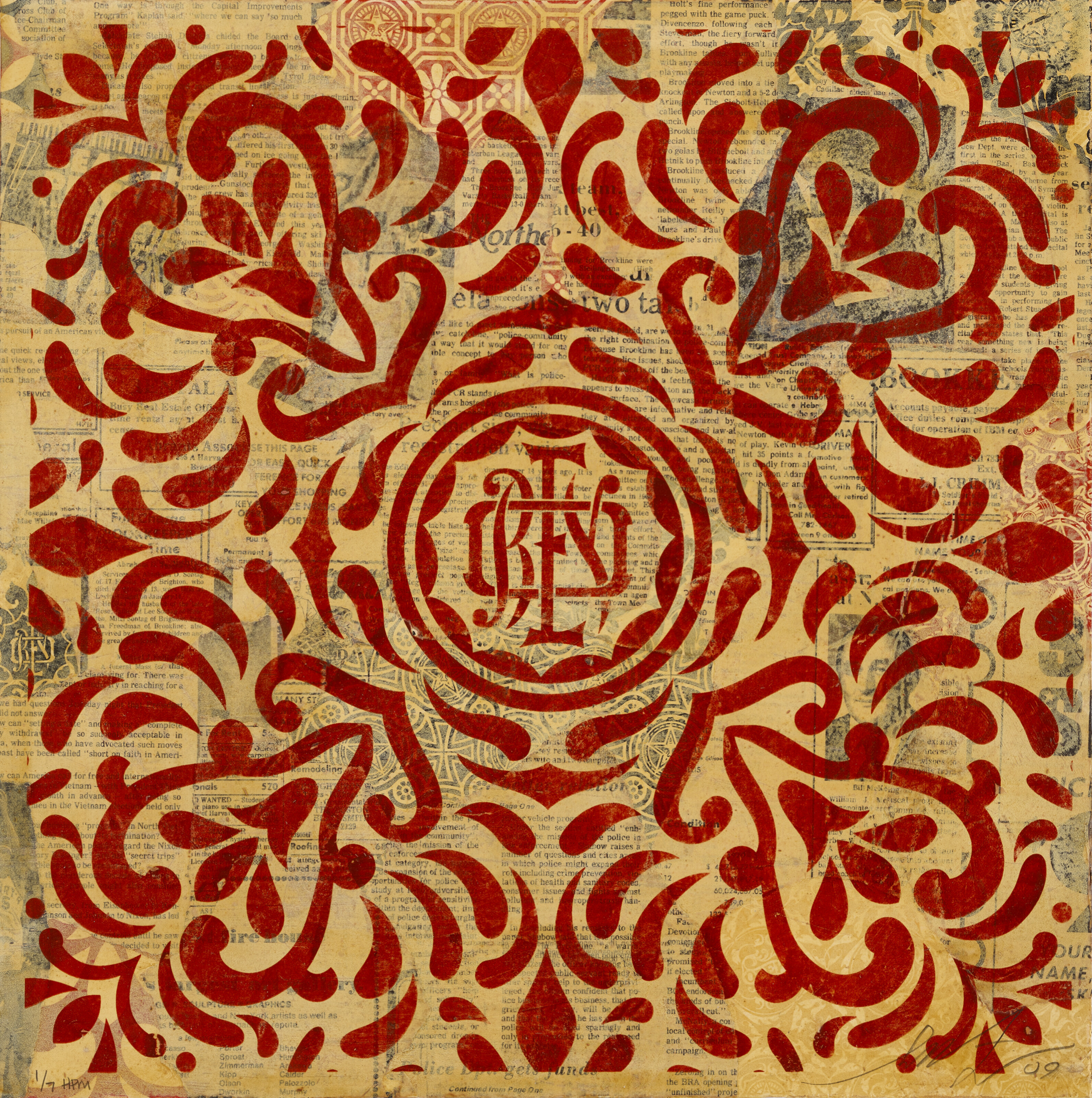 SHEPARD FAIREY (B. 1950)Japanese Fabric Pattern HPM - auctions & price ...