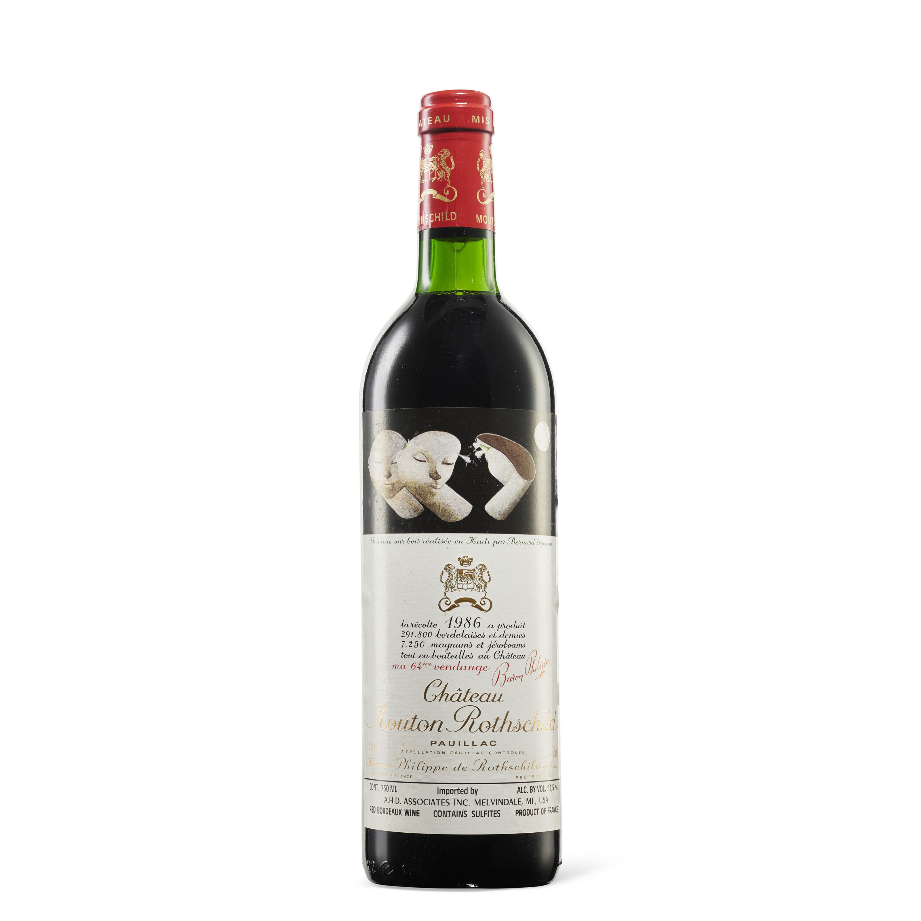 1975 Chateau Mouton Rothschild 空き瓶 Château Mouton-Rothschild 1975, Pauillac, 1er cru classéCorroded