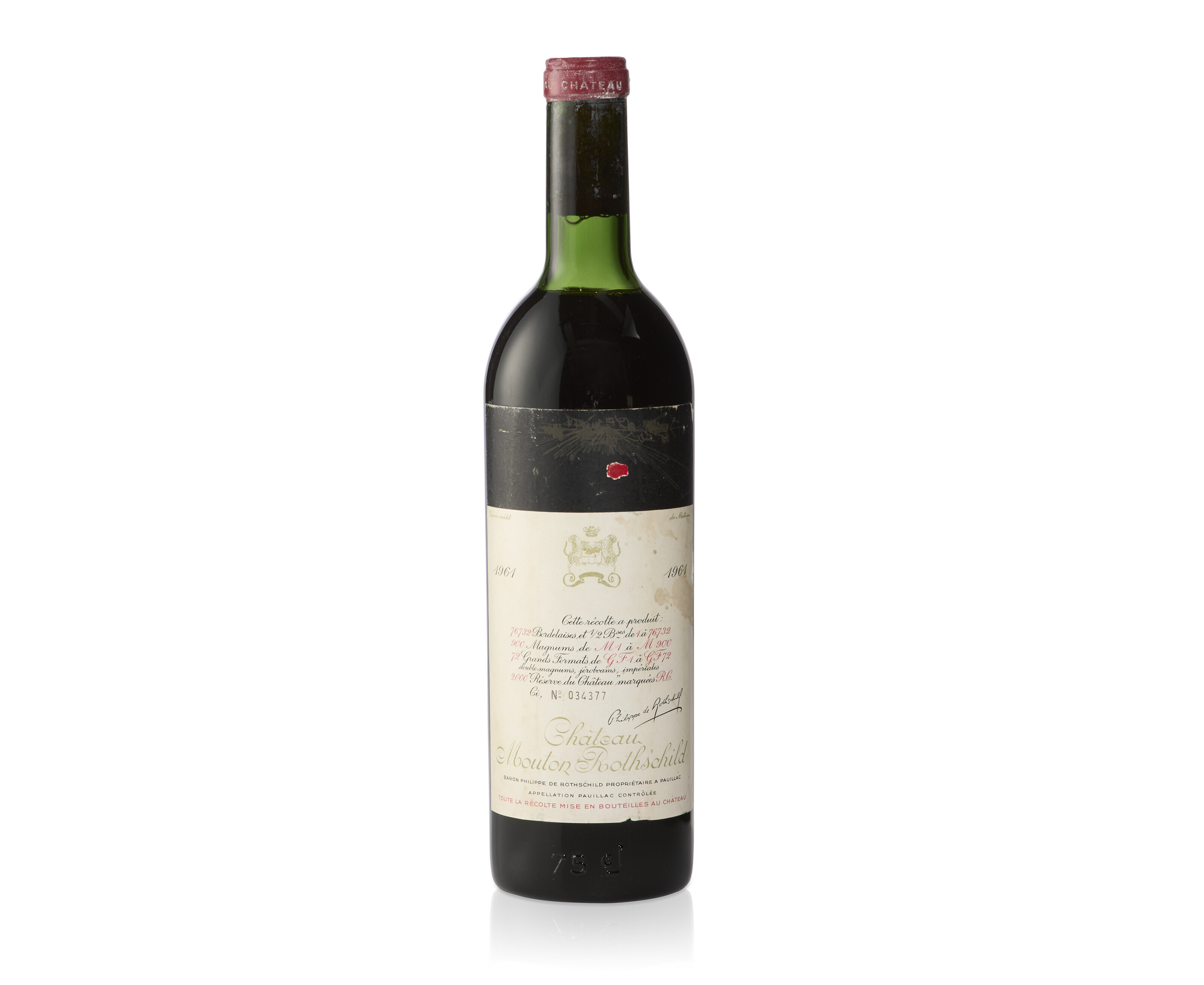 Château Mouton-Rothschild 1961, Pauillac, 1er cru classéCut 