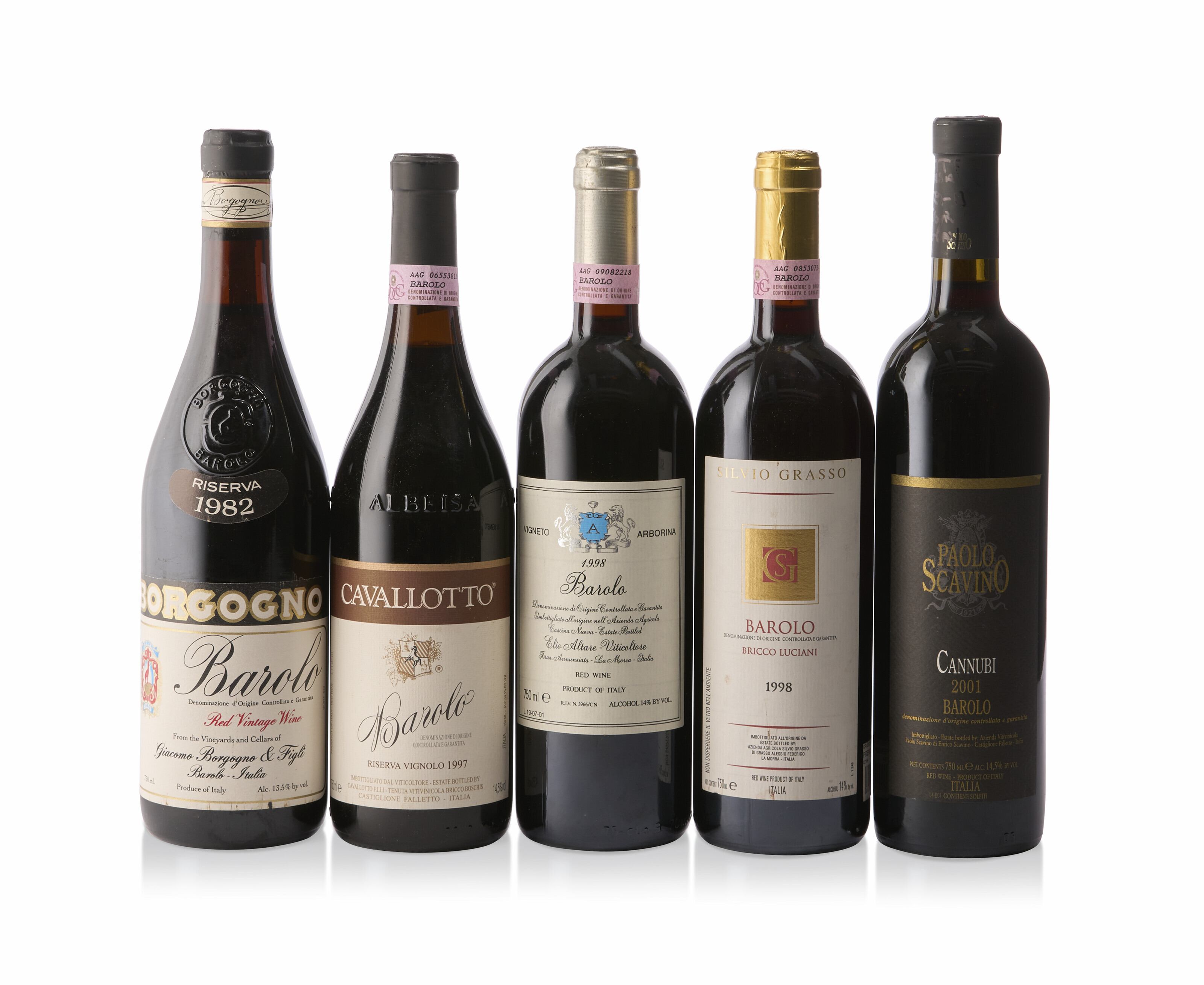 Mixed Barolo, Giacomo Borgogno & Figli, Barolo Riserva 1982 Slightly ...