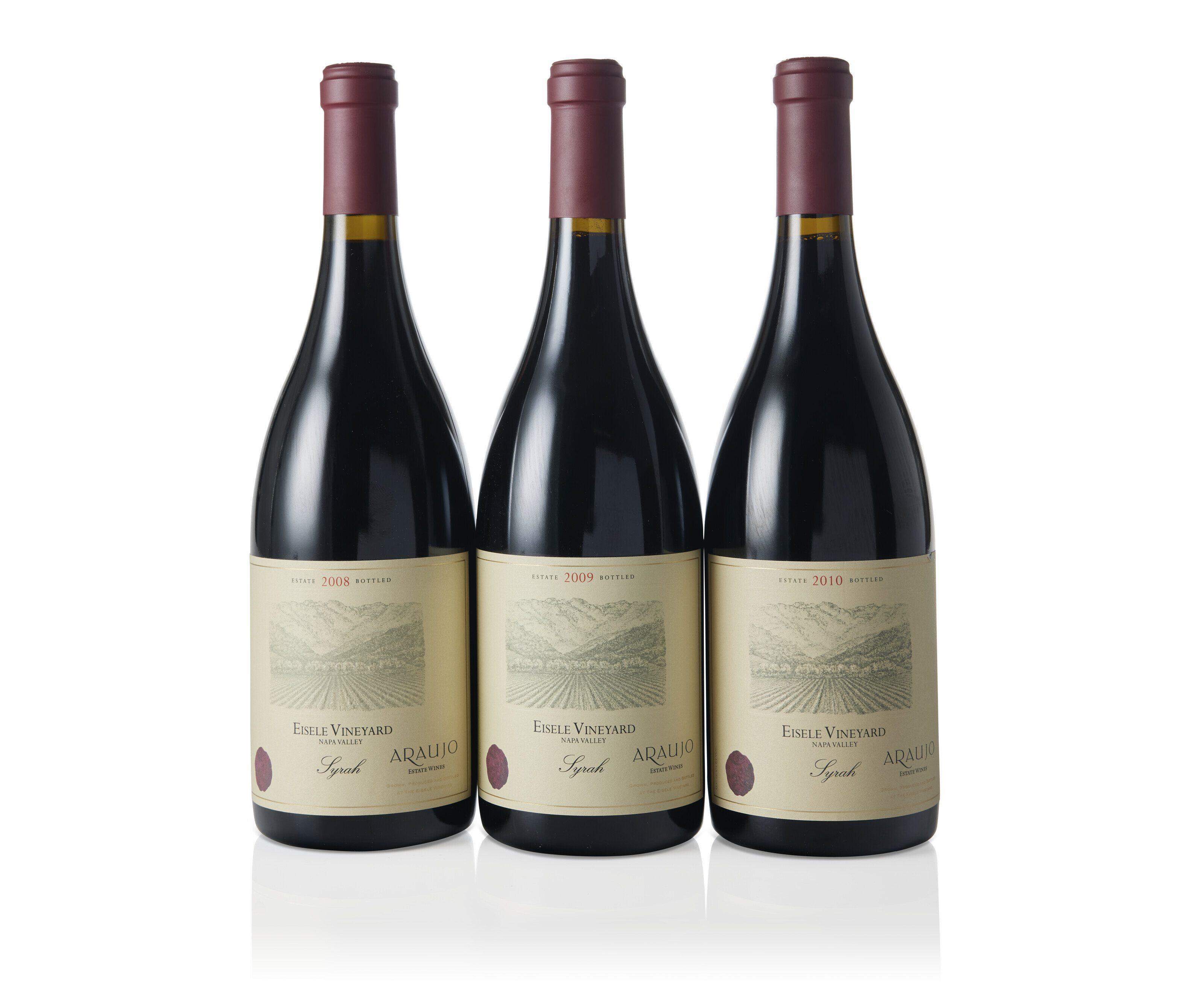 Araujo Estate, Eisele Vineyard, Syrah Vertical, 2002 Damp affected