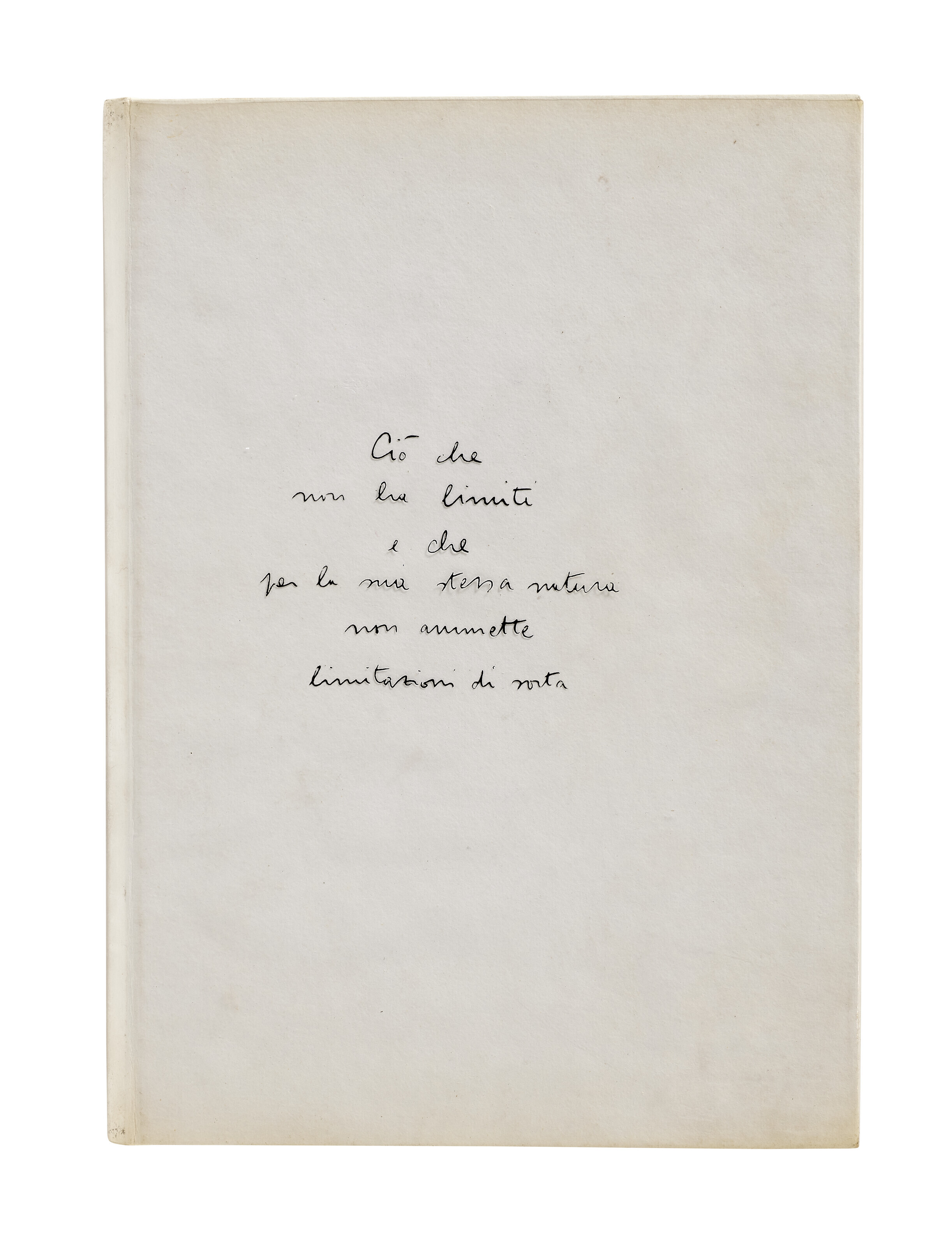 Giulio Paolini (N. 1940), Ció che non ha limiti e che per sua stessa ...