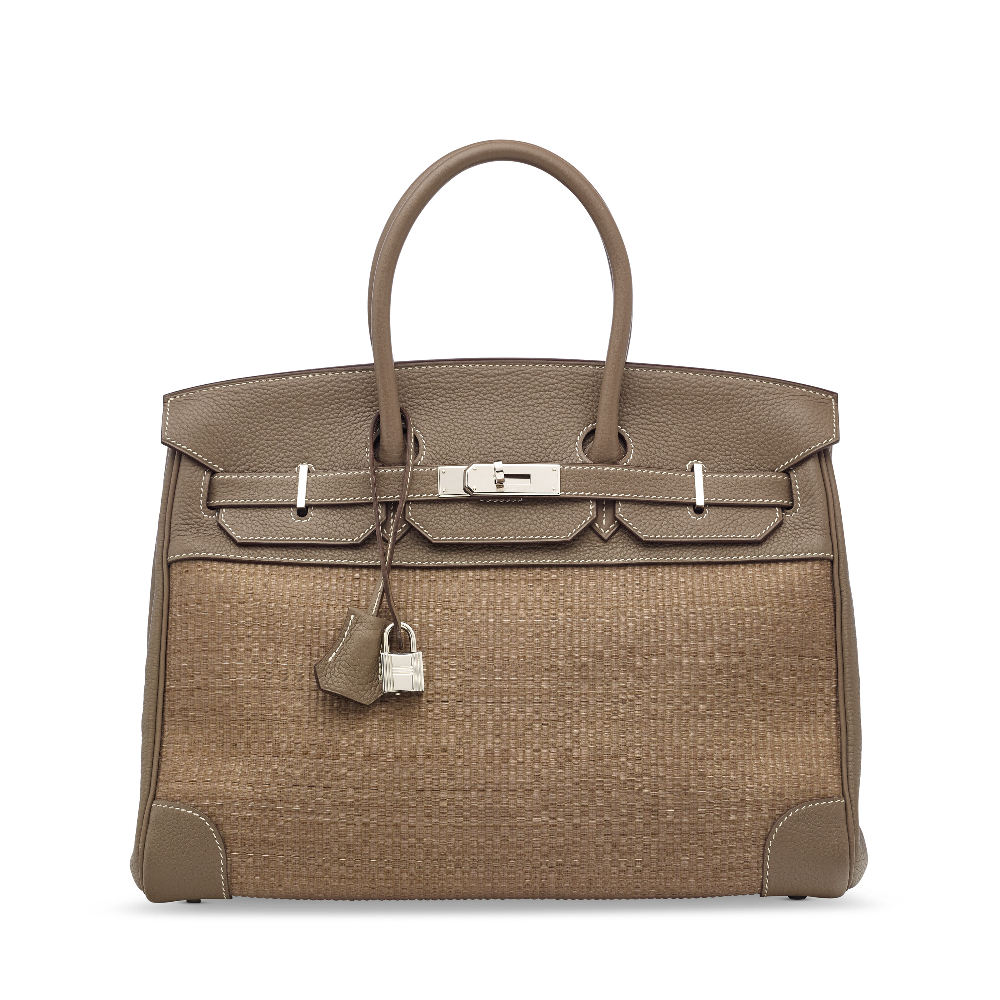 A GRIS TOURTERELLE OSTRICH BIRKIN 30 WITH PALLADIUM HARDWARE