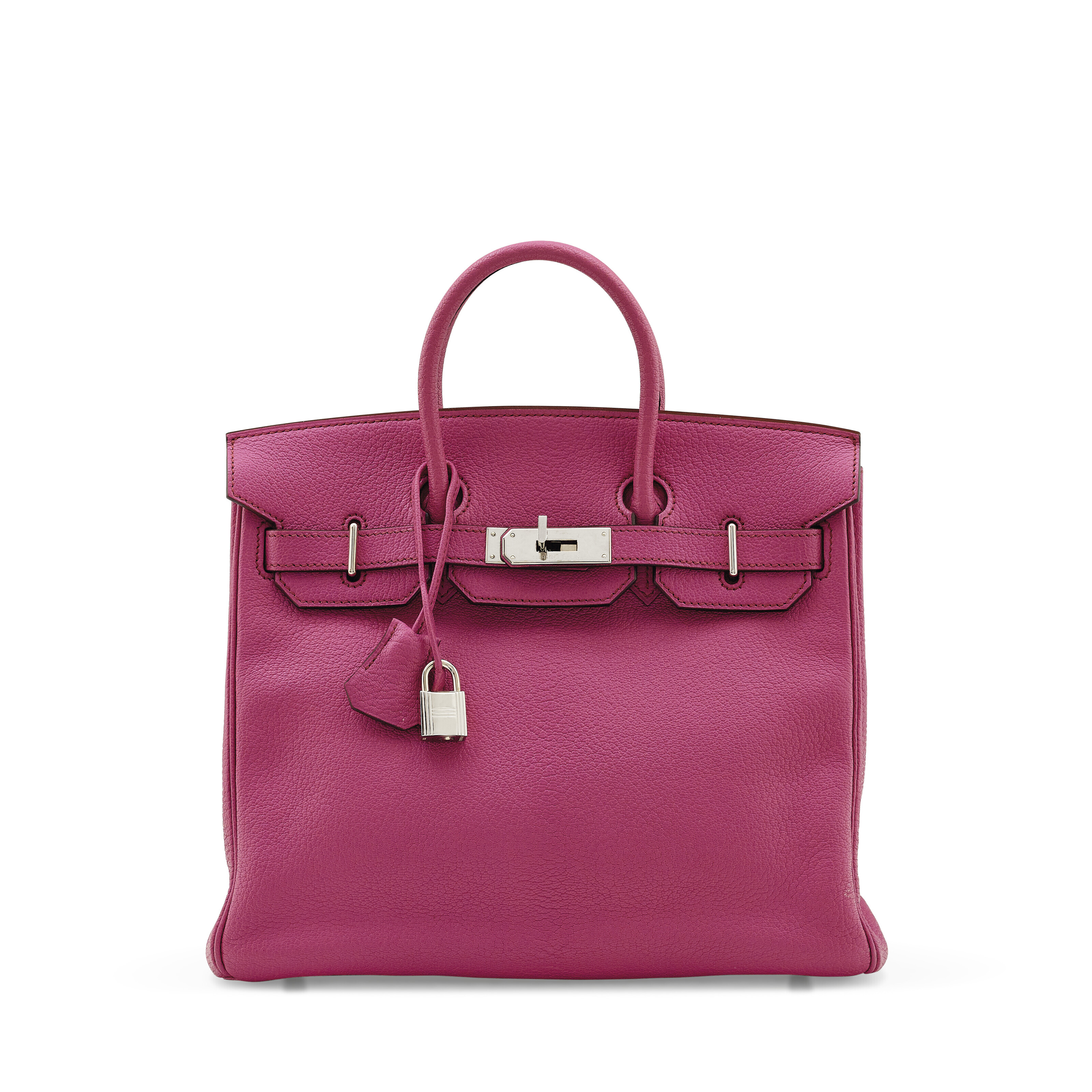 A FUCHSIA CHÈVRE LEATHER HAC BIRKIN 28 WITH PALLADIUM HARDWARE