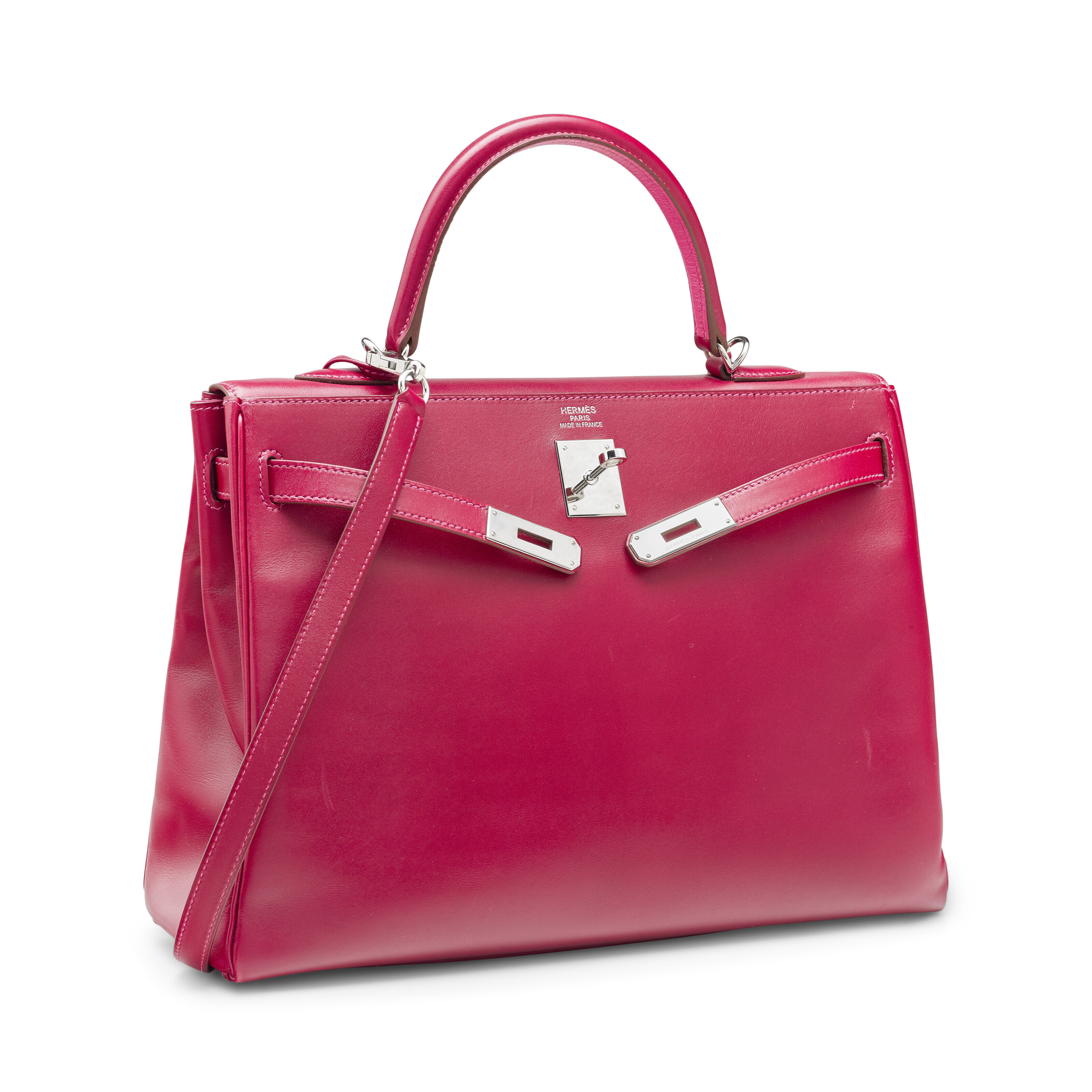 A RUBIS ROSE TYRIEN TADELAKT LEATHER ÉCLAT RETOURNÉ KELLY 35