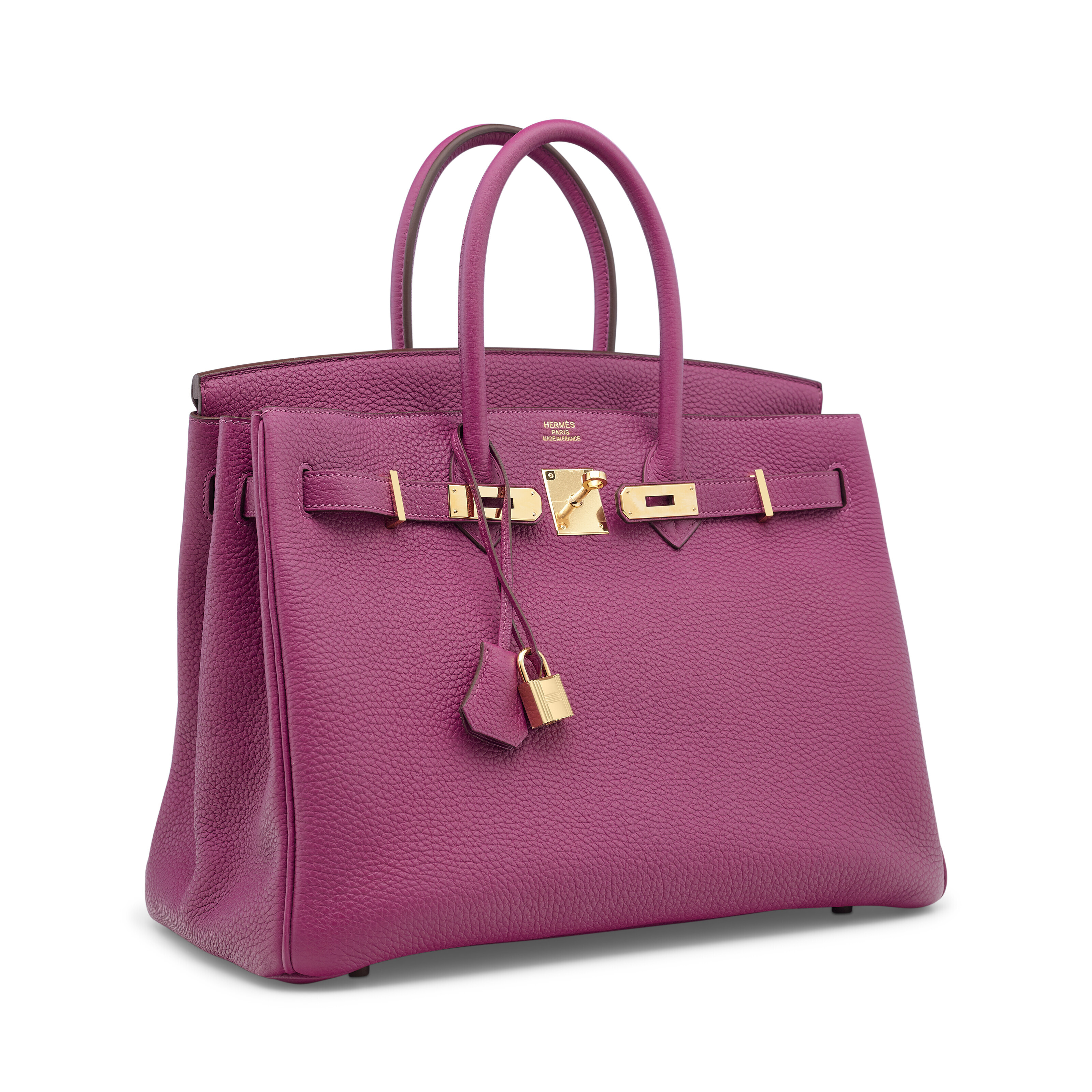 Hermes Birkin 35cm Togo Leather Handbags Light Purple Golden