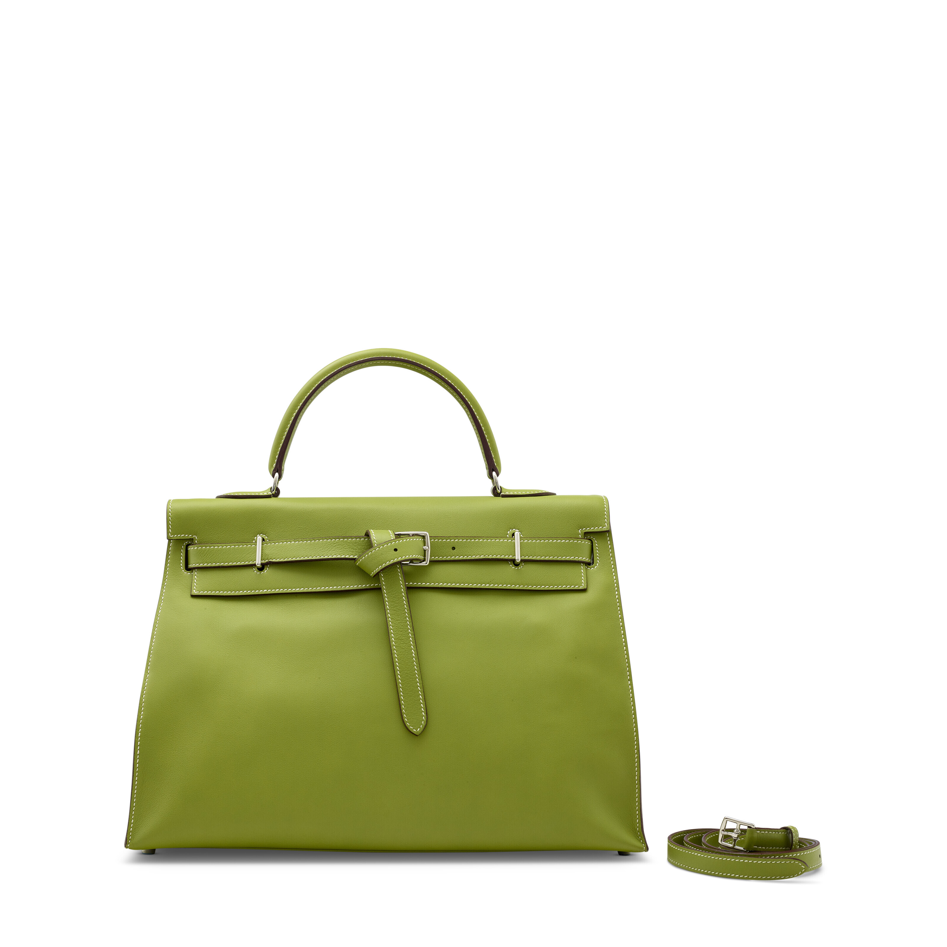 Sold at Auction: Hermes Malachite Green Togo Leather Kelly 35