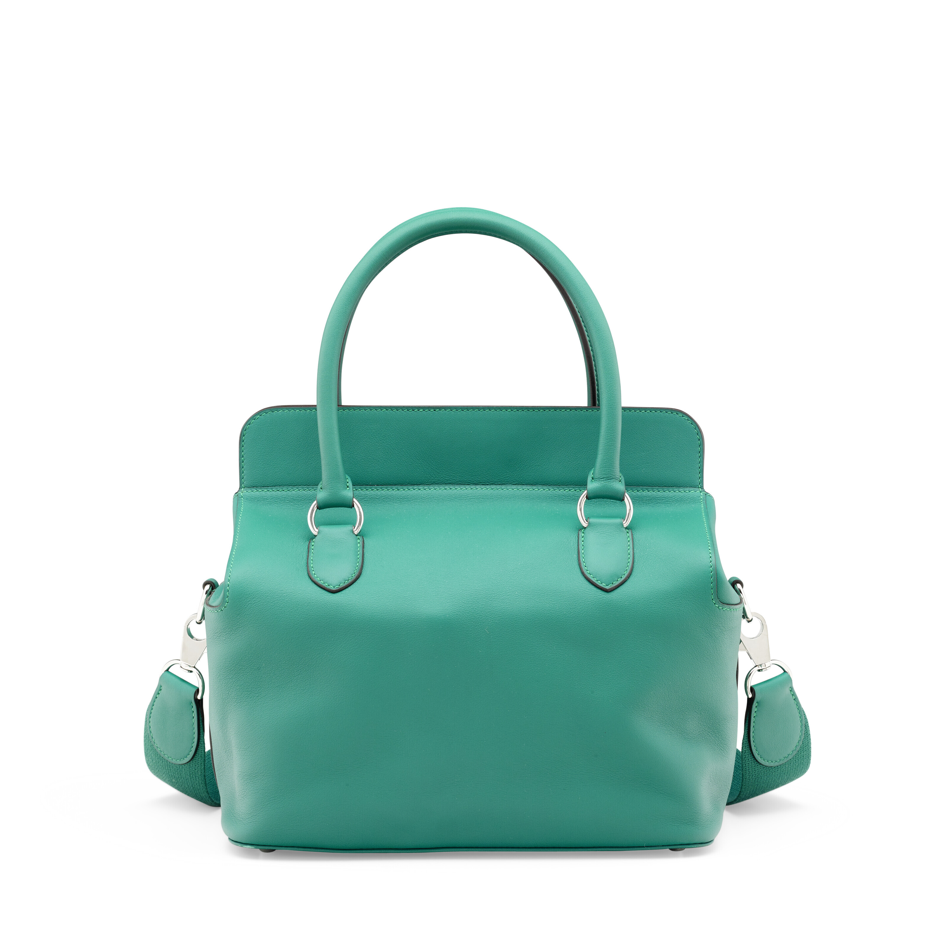 A MALACHITE SWIFT LEATHER TOOLBOX 26 WITH PALLADIUM HARDWARE