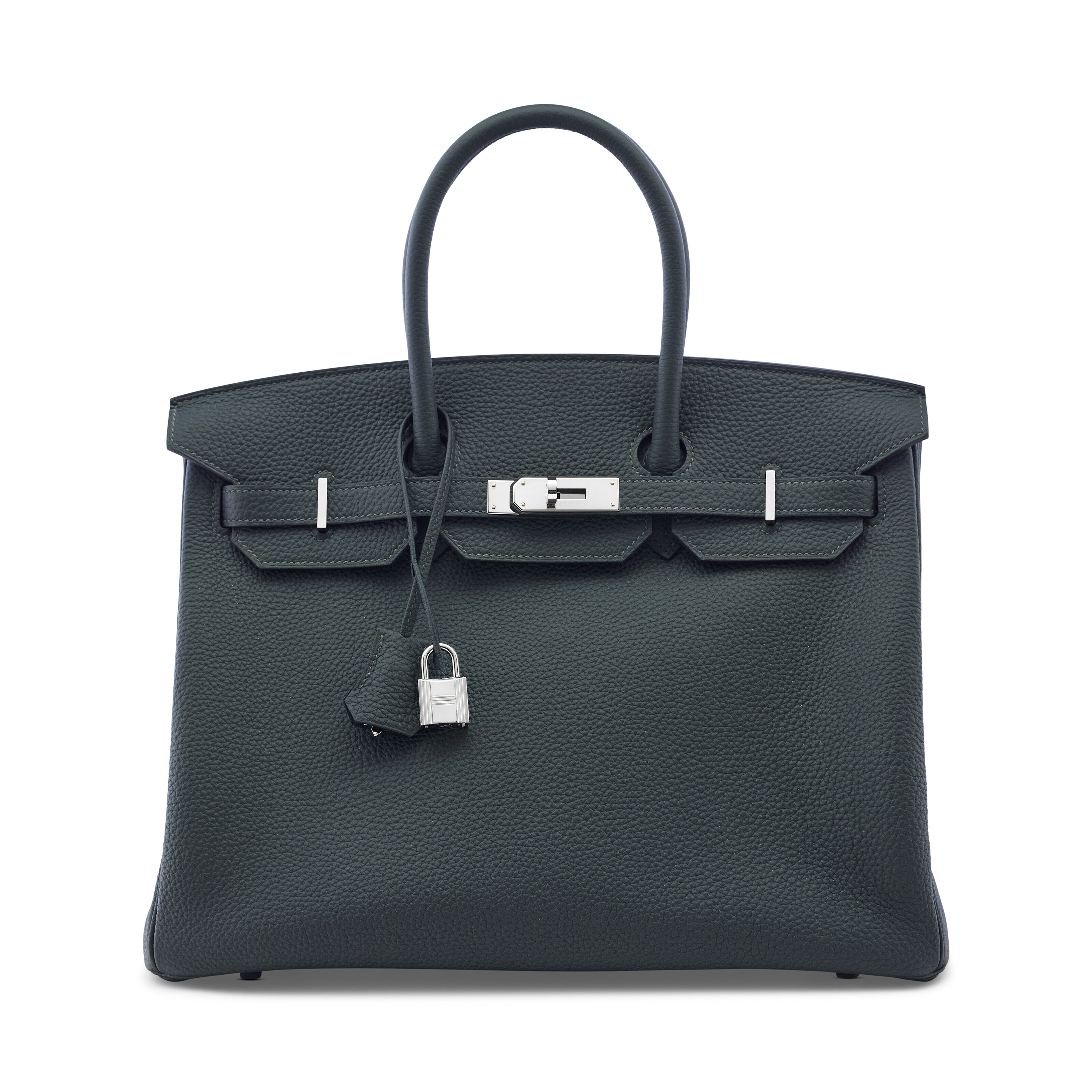 A VERT OLIVE CHÈVRE LEATHER HAC BIRKIN 35 WITH PALLADIUM HARDWARE