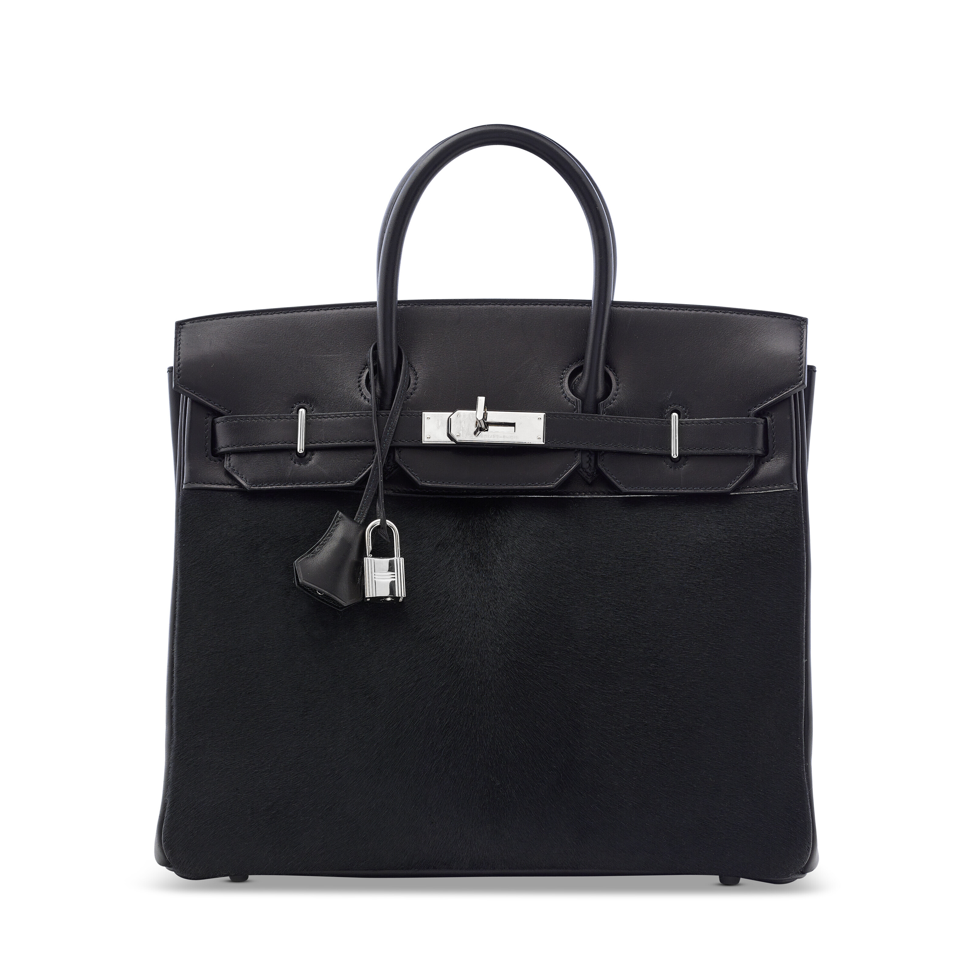 A LIMITED EDITION BLACK SWIFT LEATHER & TROIKA BIRKIN HAC 32