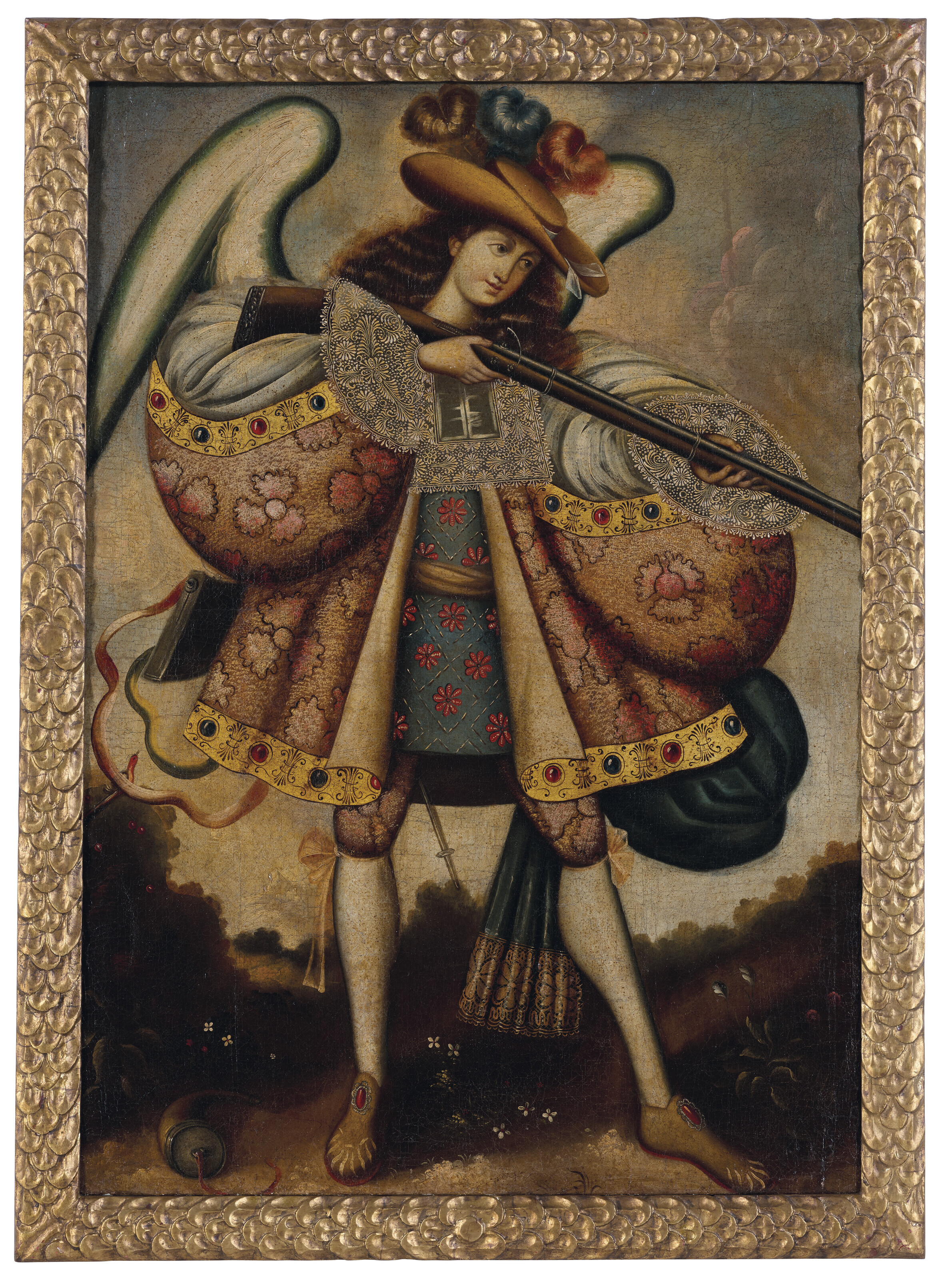 Anonymous (Andean, 19th century), Angel Arcabucero | Christie's