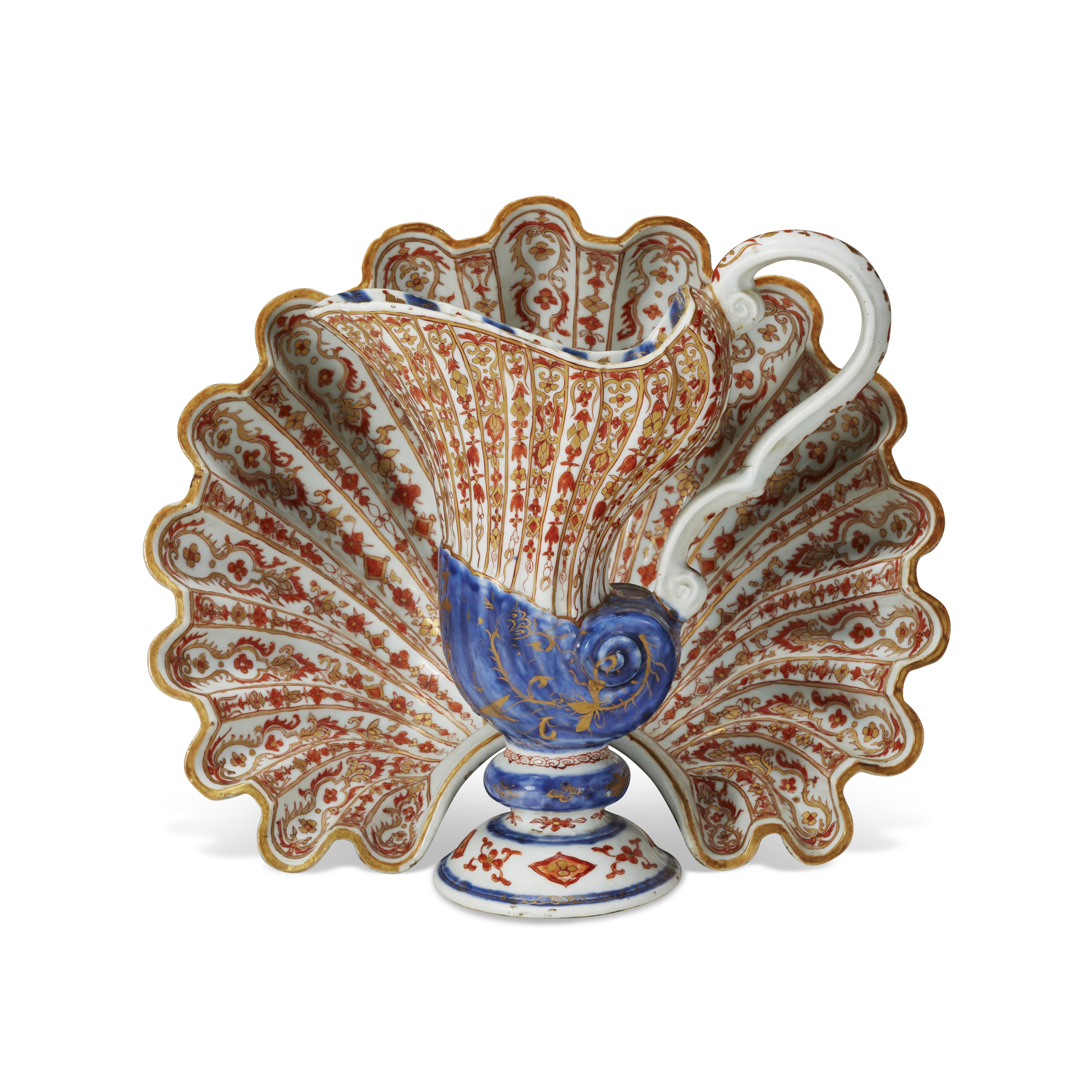 A LARGE CHINESE EXPORT BLUE AND WHITE PORCELAIN FIVE-PIECE