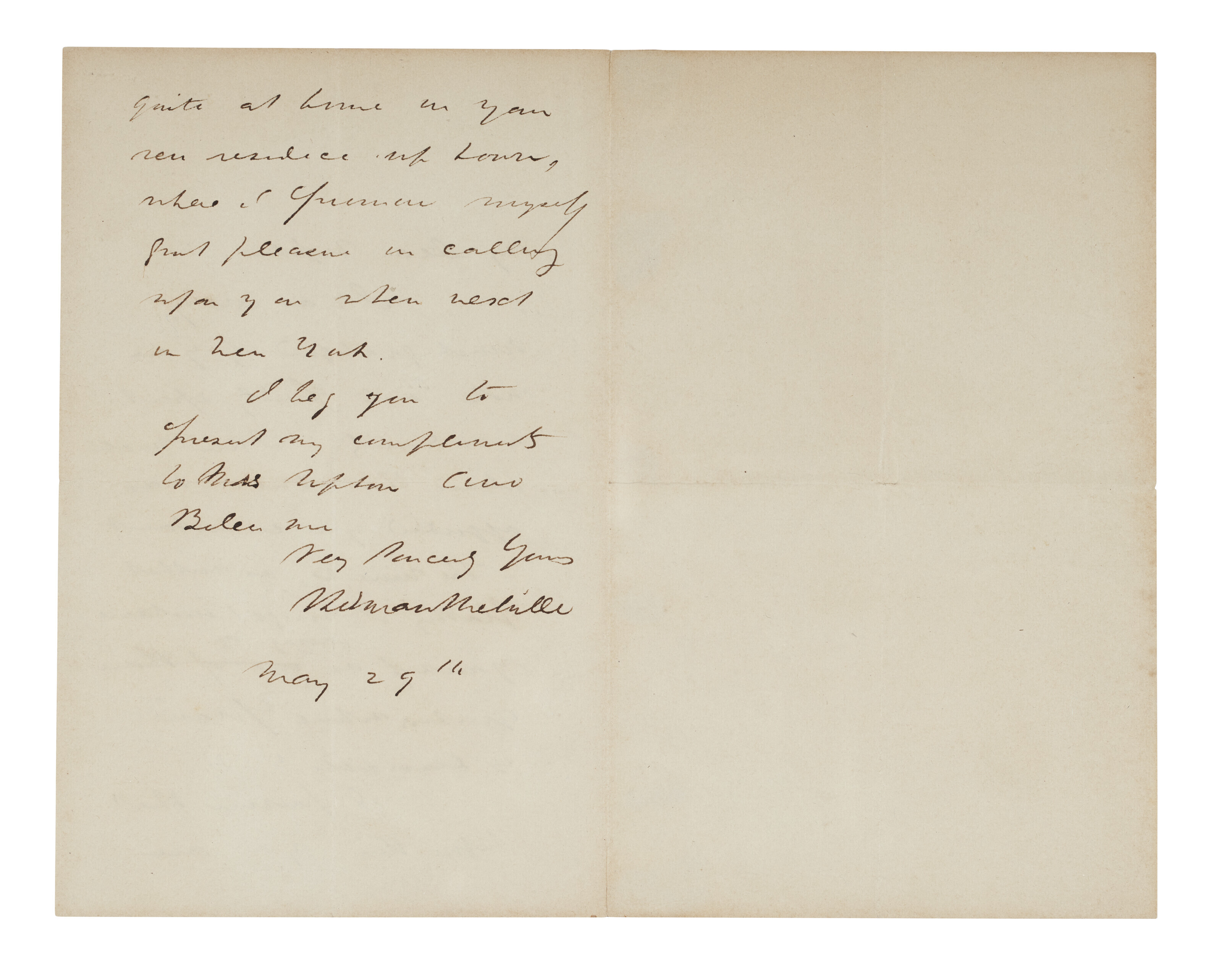 To an admirer of Omoo, Herman Melville, late 1840s. | Christie’s