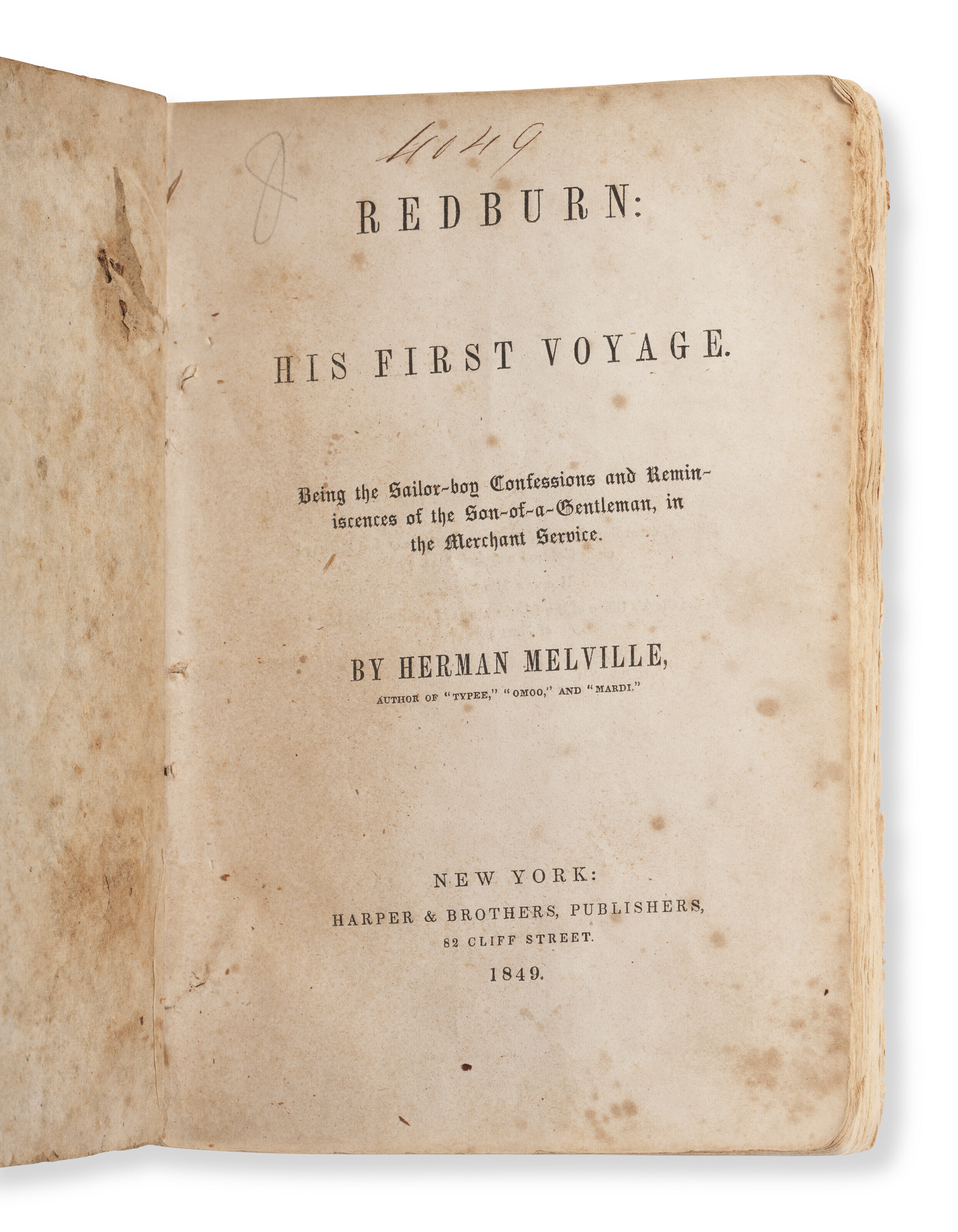 公式の店舗 Redburn, uncut in original boards, New York, 1849 | Christie's 洋書