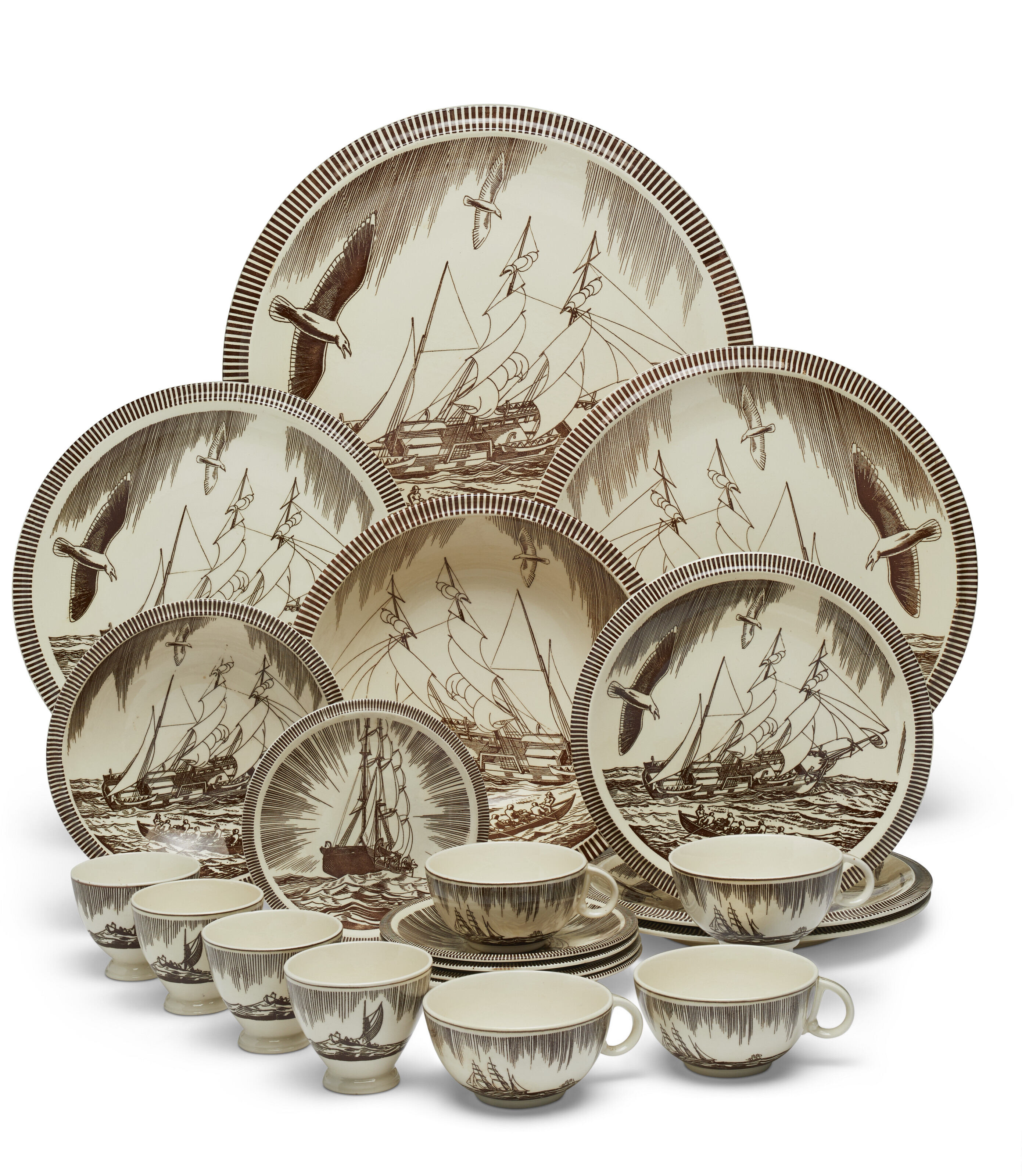 MOBY DICK DINNERWARE, Rockwell Kent for Vernon Kilns, 1938-1939