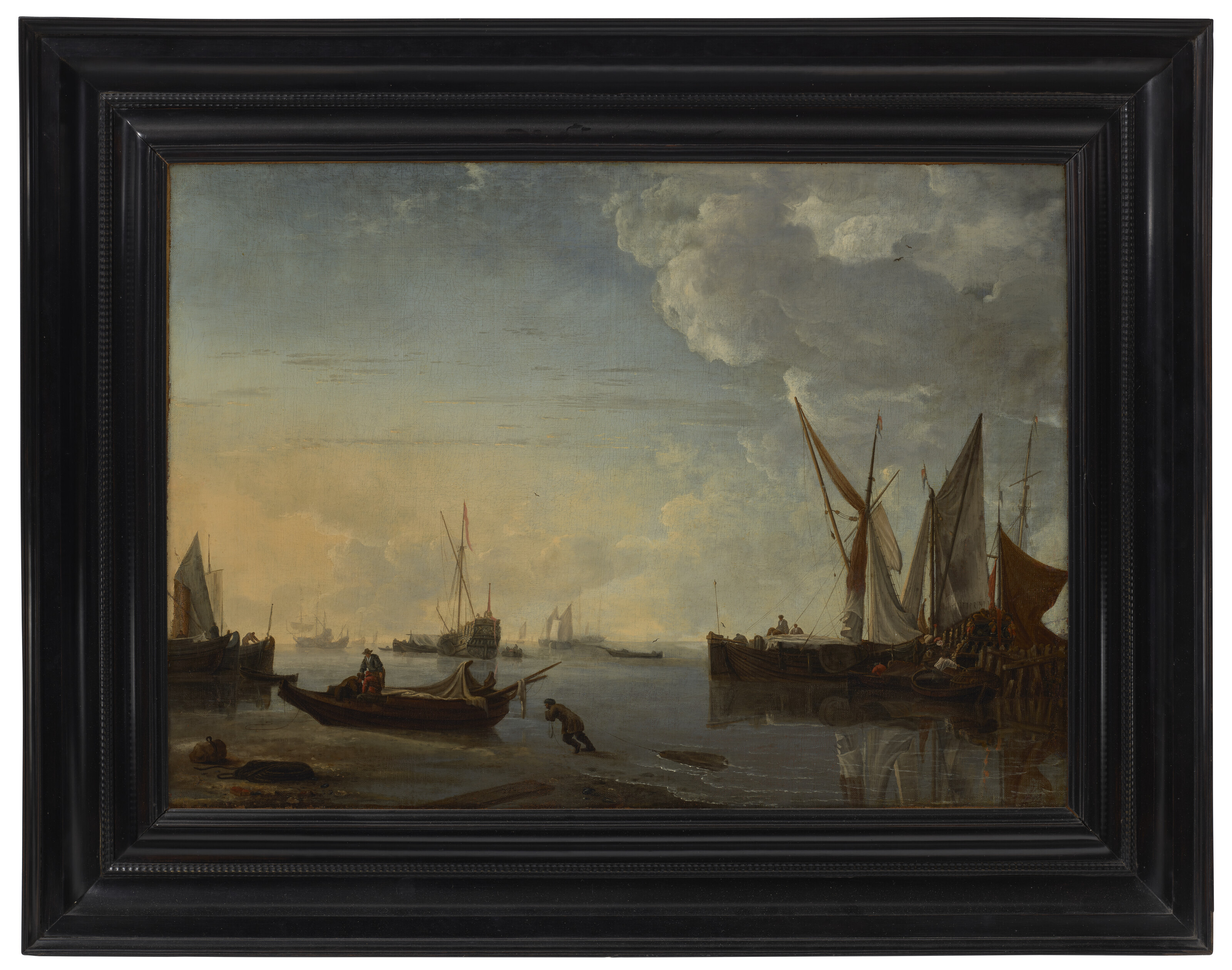 HENDRICK JACOBSZ. DUBBELS (AMSTERDAM 1621-1707), Ships in a calm at