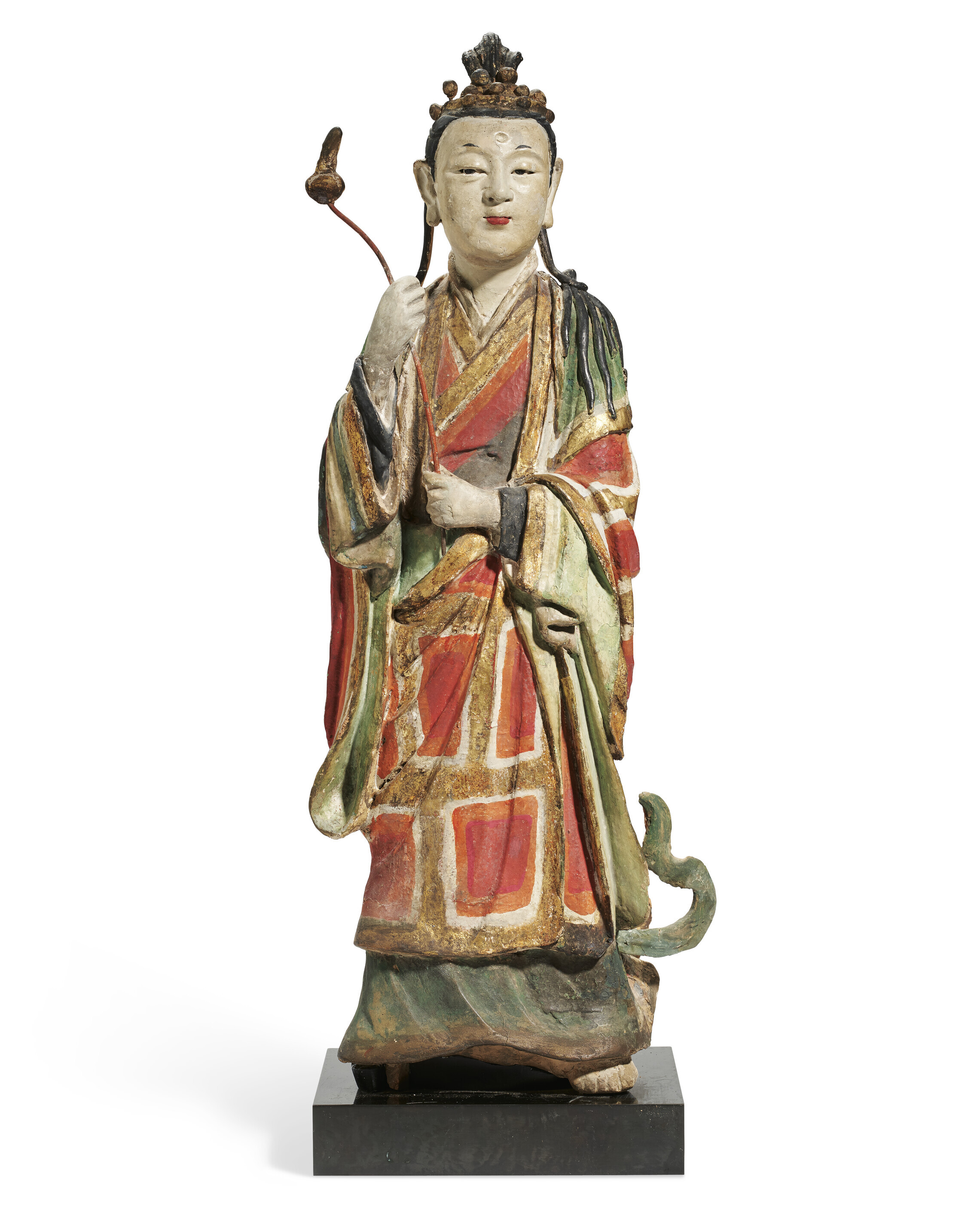 小物などお買い得な福袋 WOOD POLYCHROME A SEATED GUANYIN `WATER-MOON' THE OF FIGURE その他