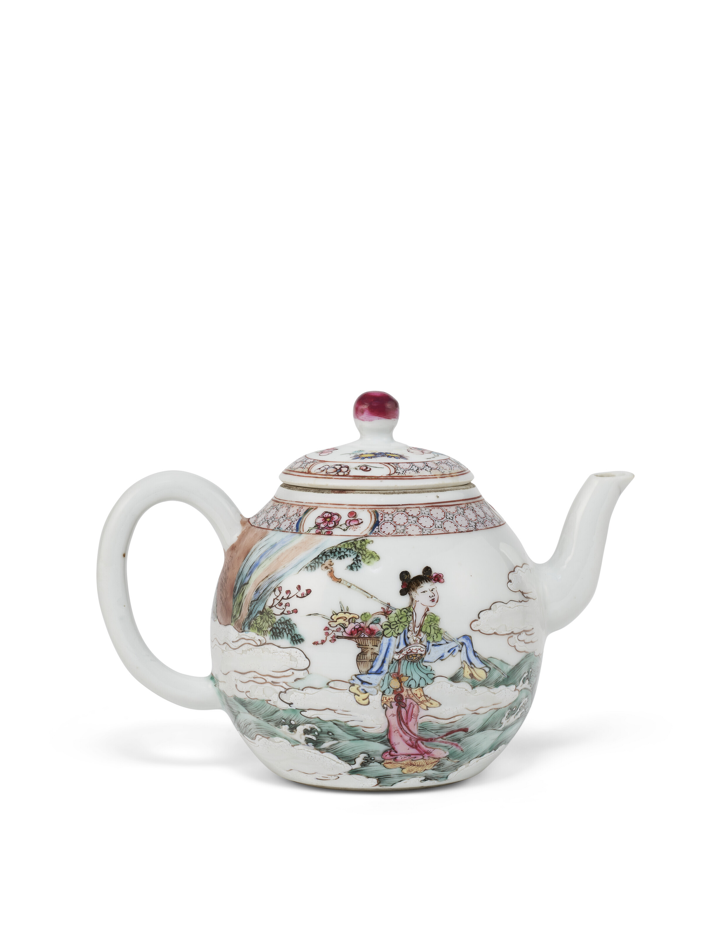 A FAMILLE ROSE TEAPOT AND COVER, YONGZHENG PERIOD (1723-1735